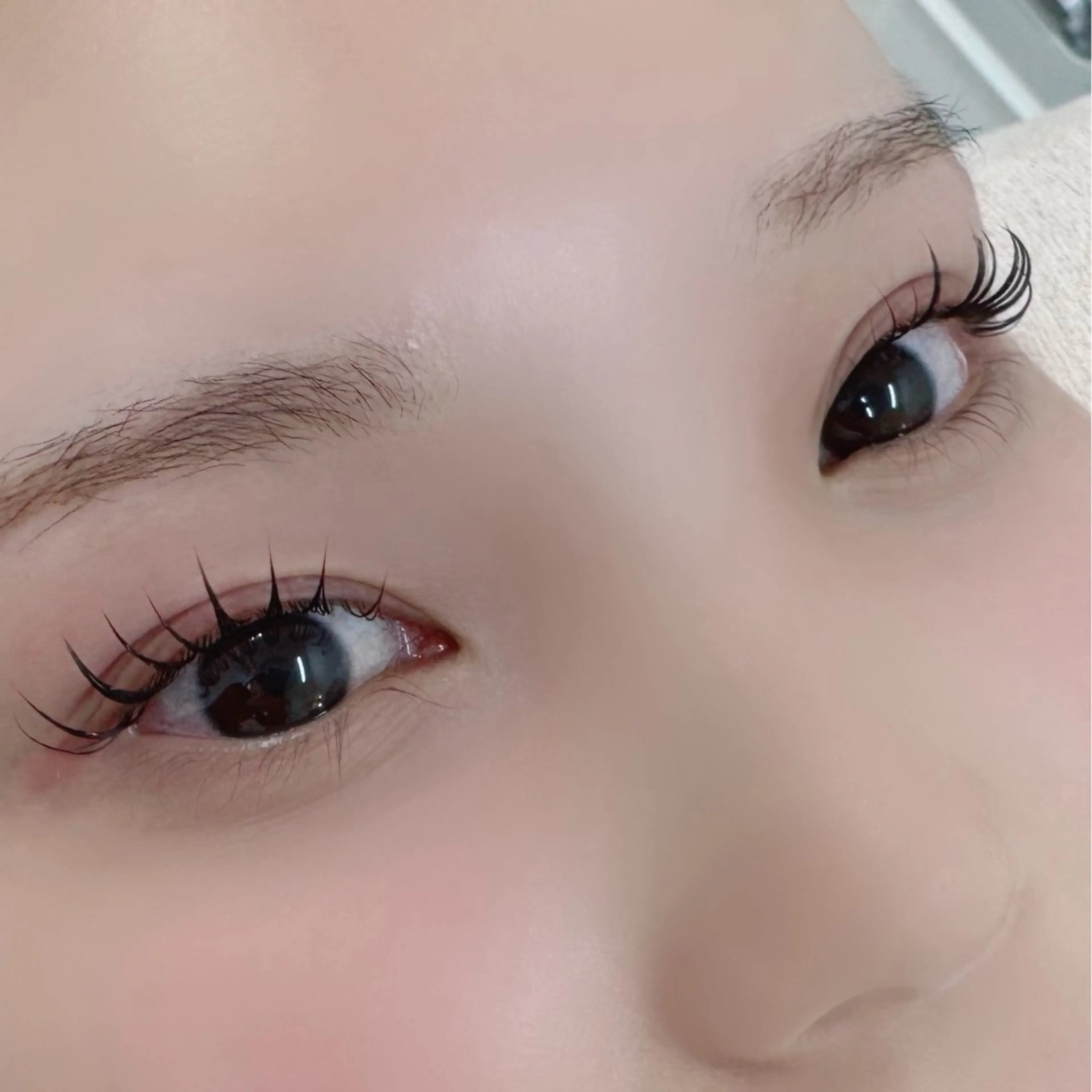 【平日¥4,730/土日祝¥5,130】まつ毛パーマ(上のみ)🍓 高濃度トリートメントor束感コーティング仕上げ✨の写真