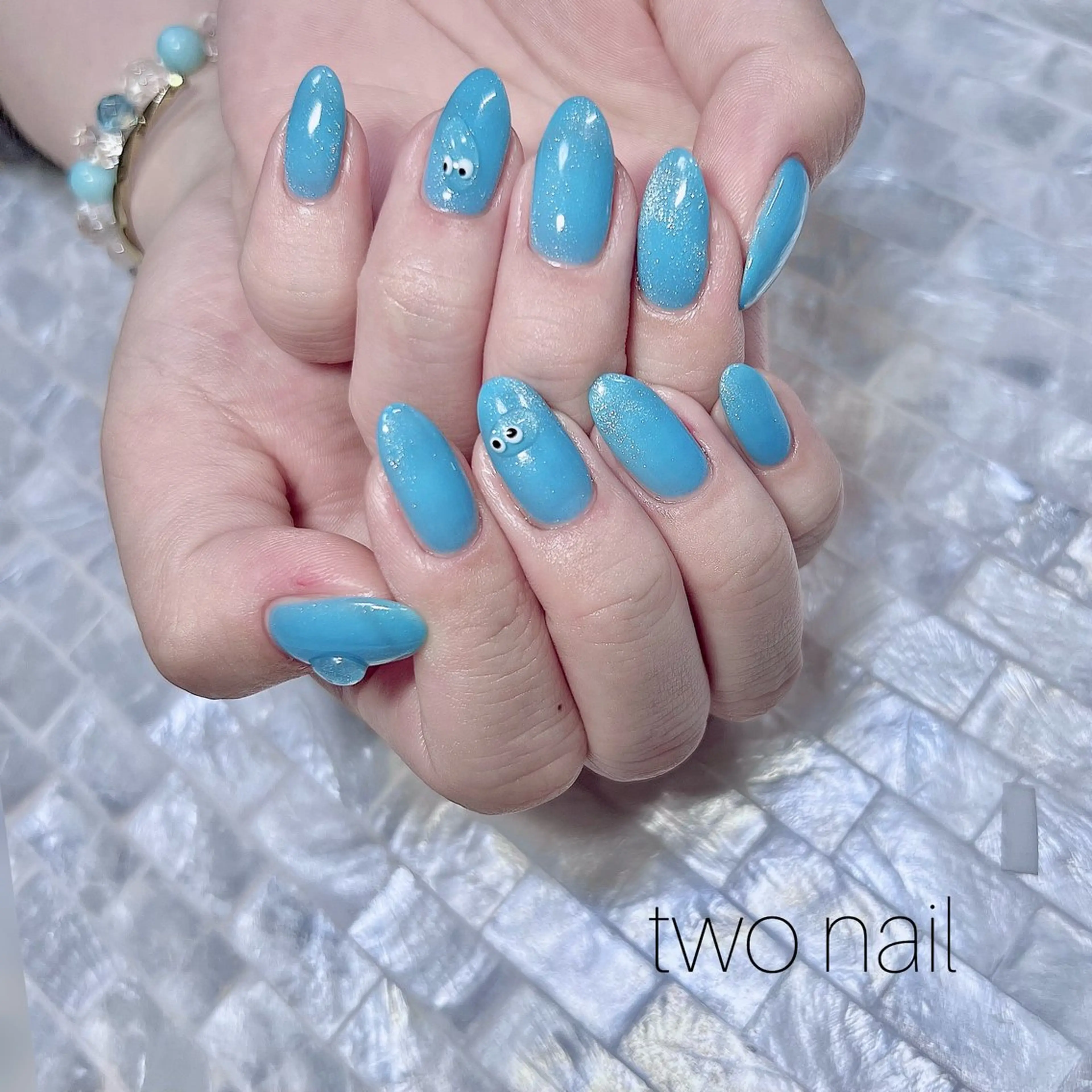 ネイル アートネイル マグネットネイル ネイルチップ ホワイト ハンドネイル two nailのネイルデザイン