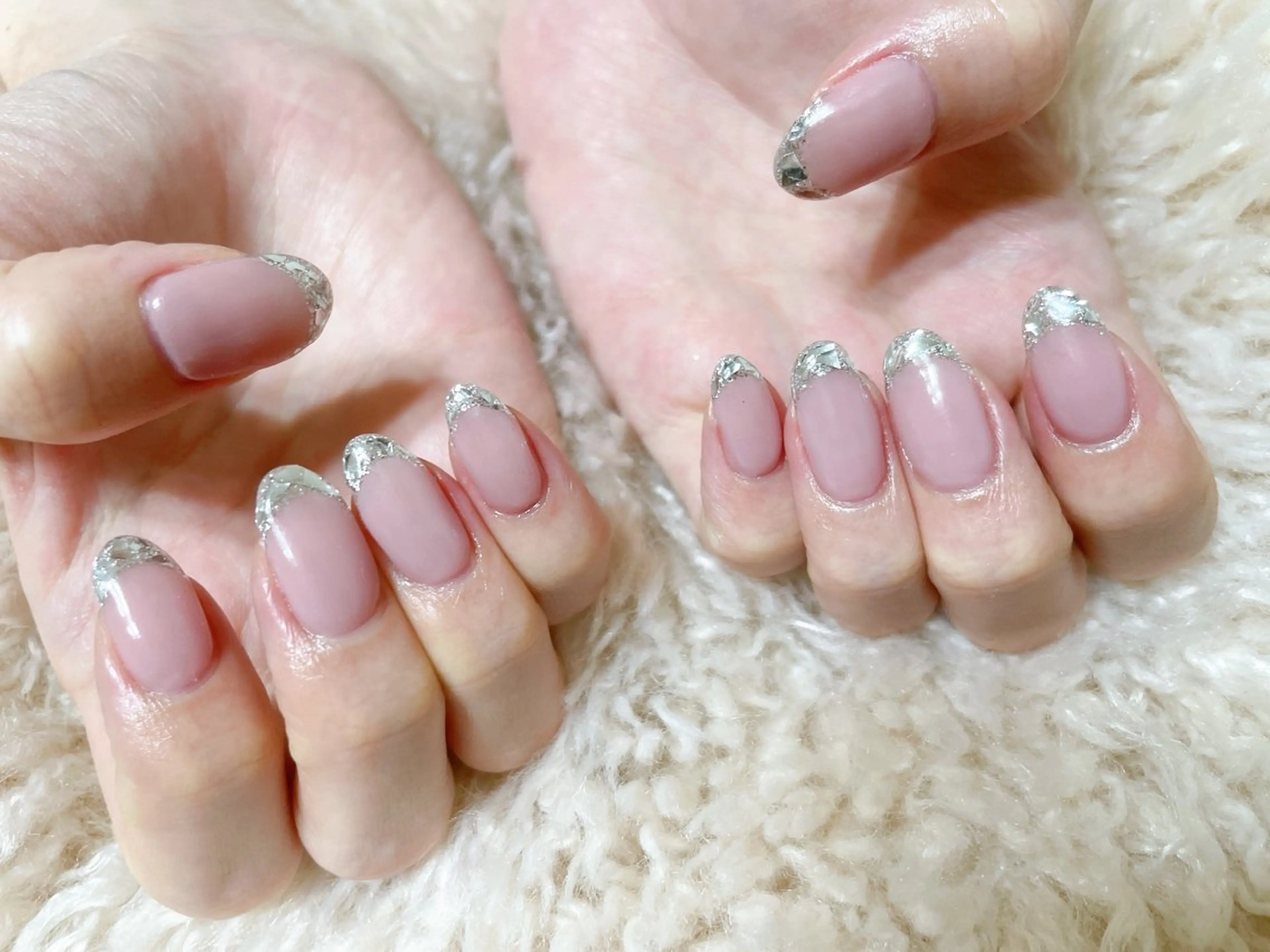 ネイル フレンチネイル ジェルネイル ガラスフレンチ 韓国ネイル パラジェル kikinail 溝の口のネイルデザイン