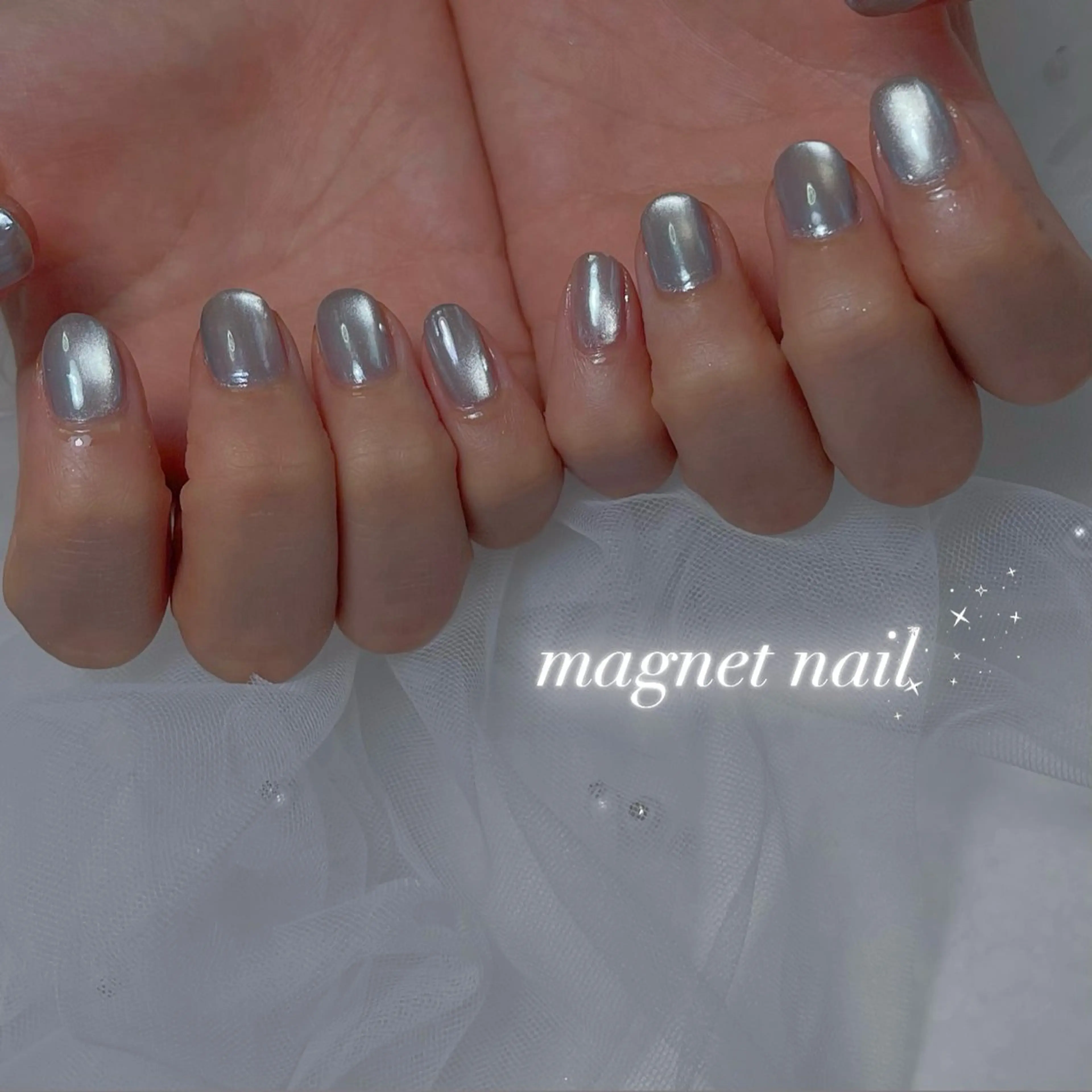 ネイル アートネイル オーロラネイル 長さ出し ジェルネイル 韓国ネイル ハンドネイル RE SALONのネイルデザイン