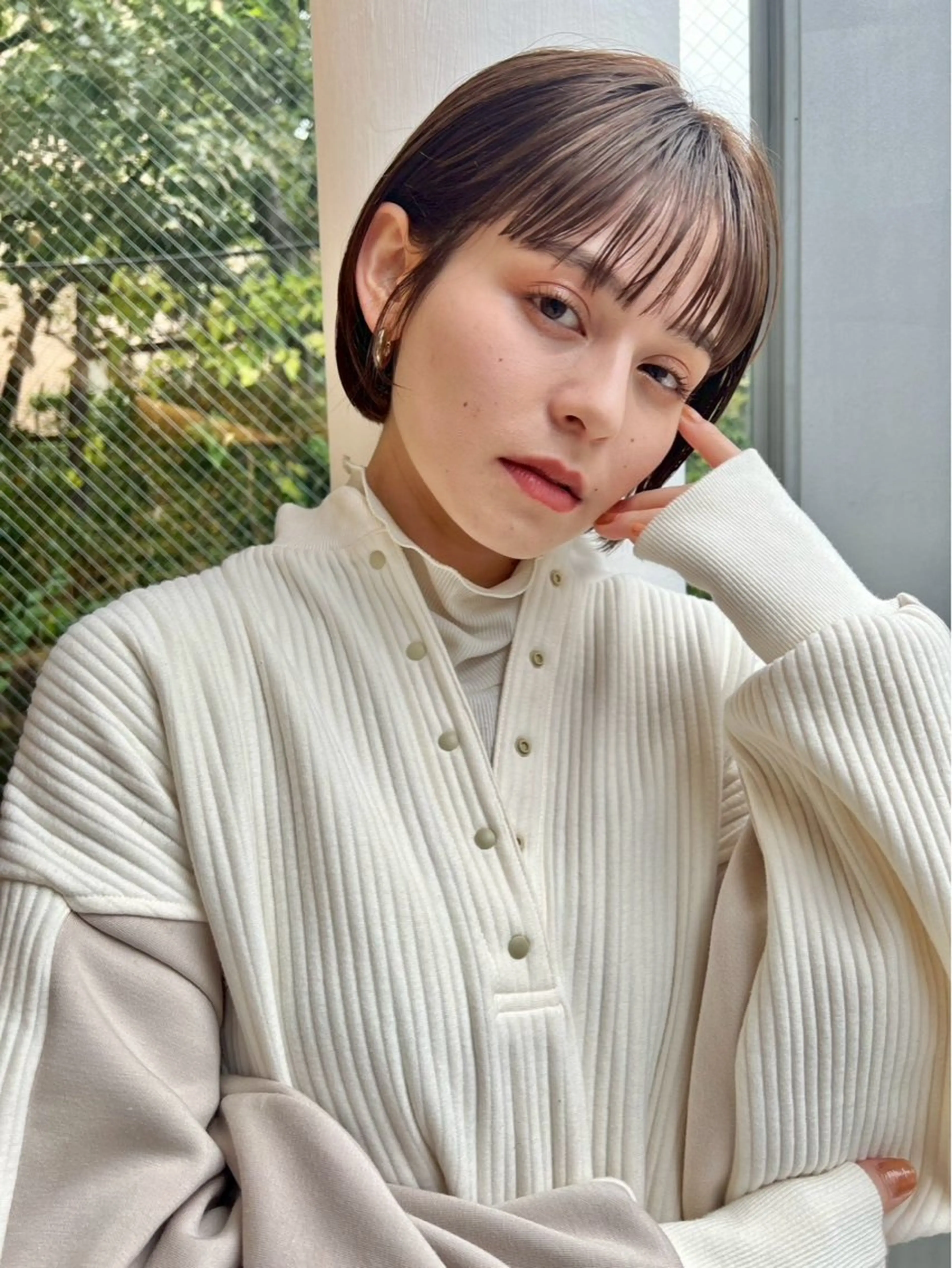 ショート ボブ レイヤー/ベージュ /🪽山本唯我のヘアスタイル