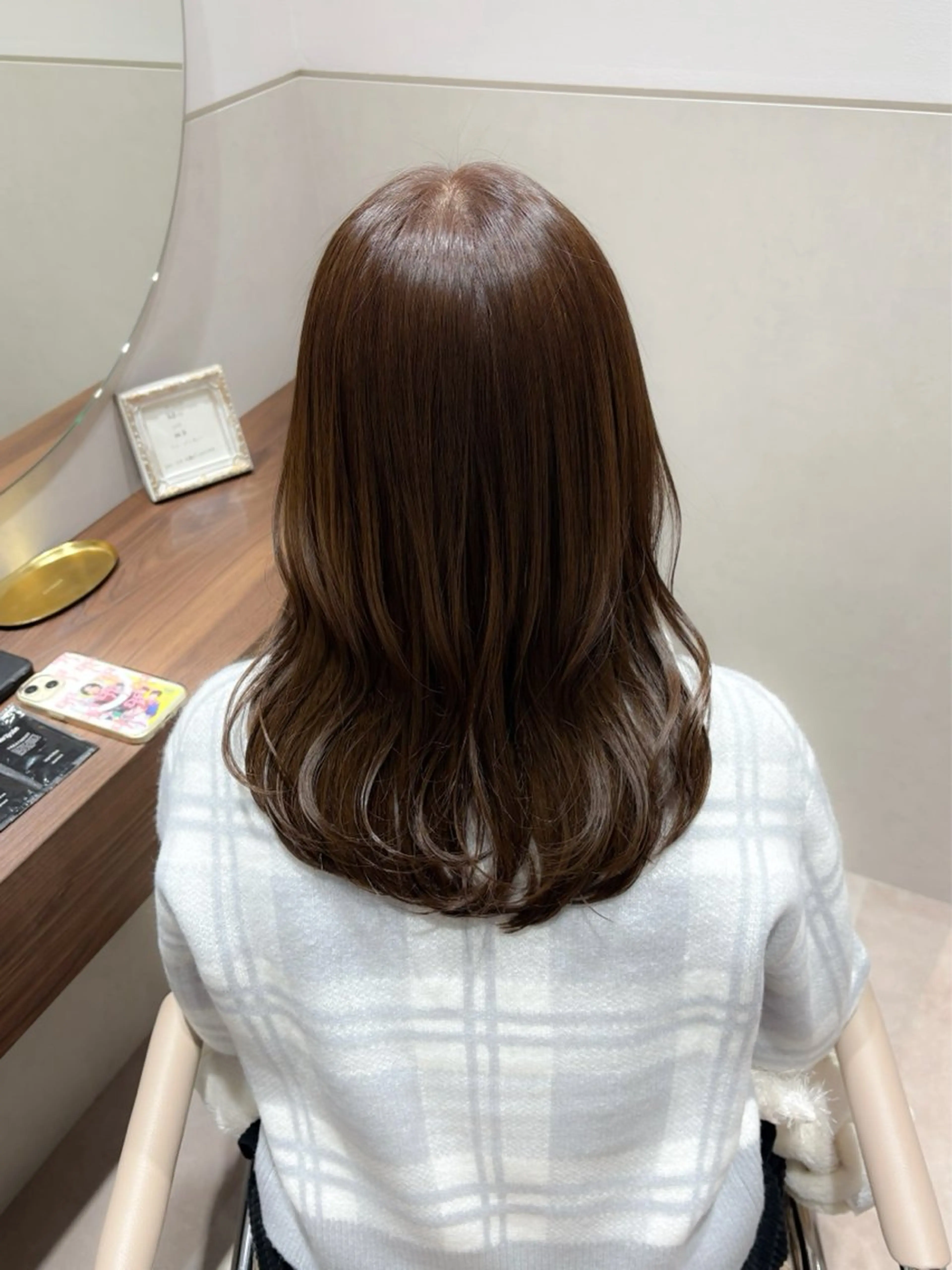 セミロング カラー ヘアカラー トリートメント SALOWIN京都河原町suite店所属・うる艶カラー／ 髪質改善／arisaのヘアスタイル