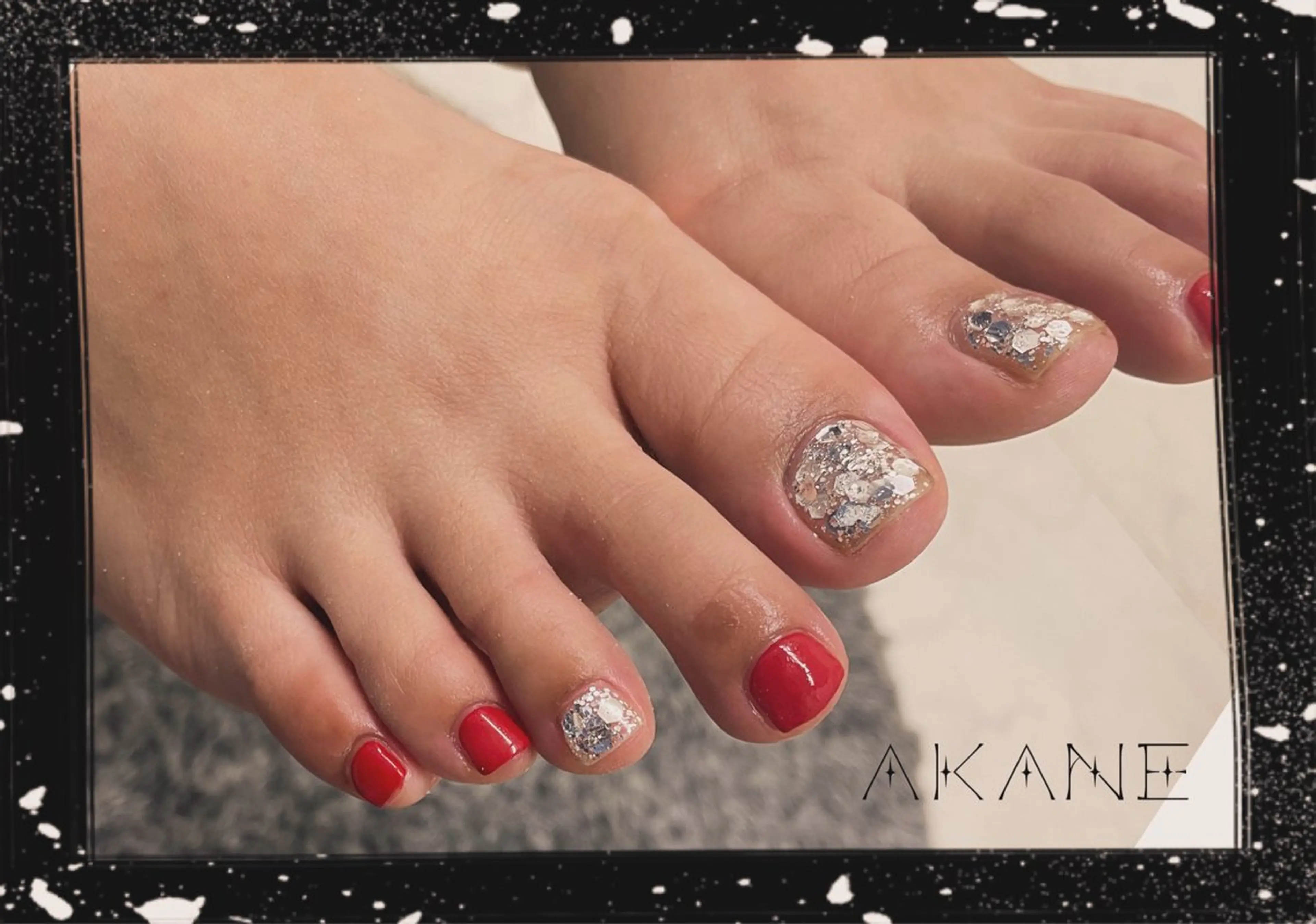 ネイル フットネイル ワンカラーネイル Angeli⭐︎ AKANEのネイルデザイン