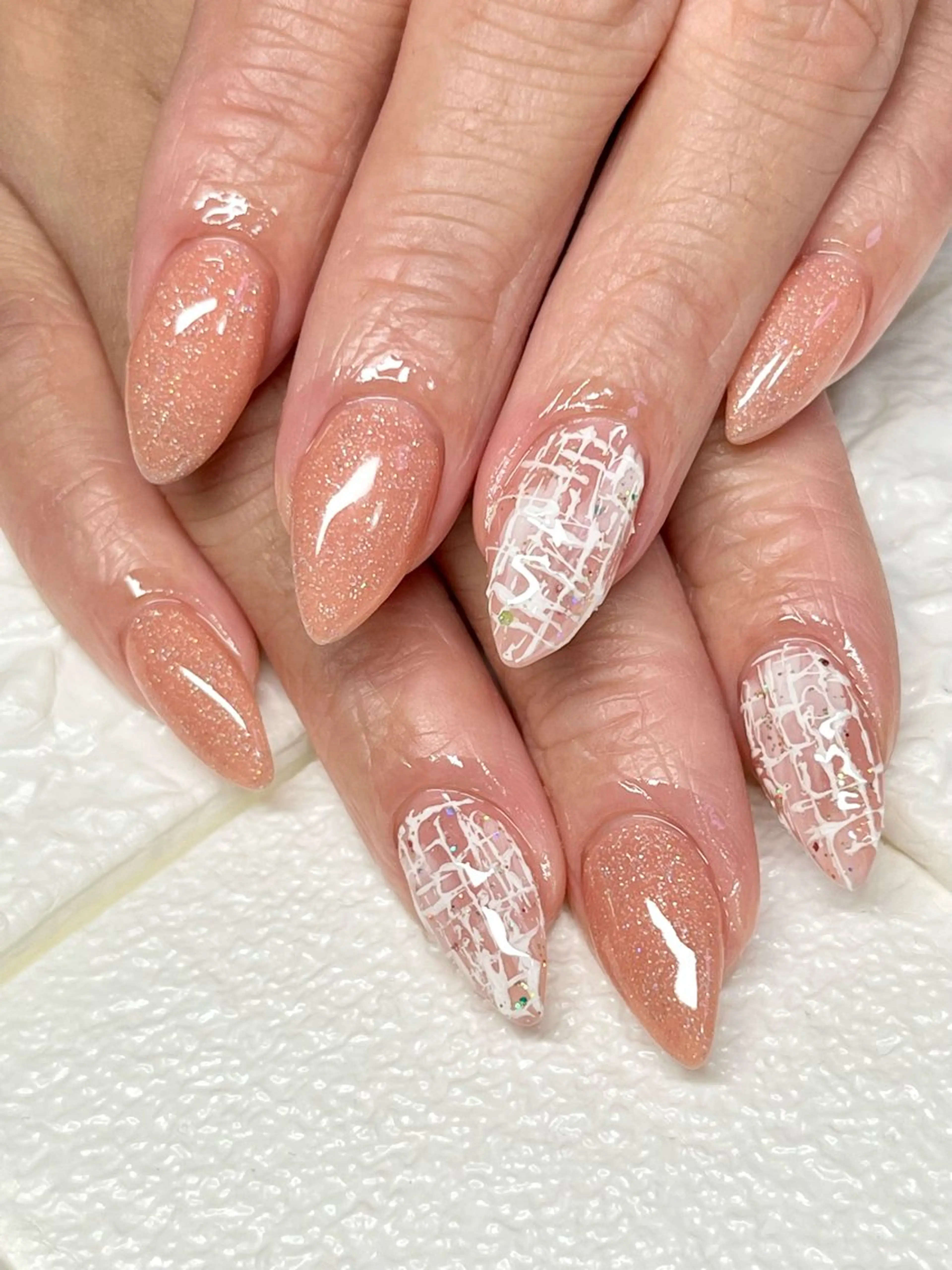 ネイル ツイードネイル ハンドネイル まり りぃ〜んのネイルデザイン