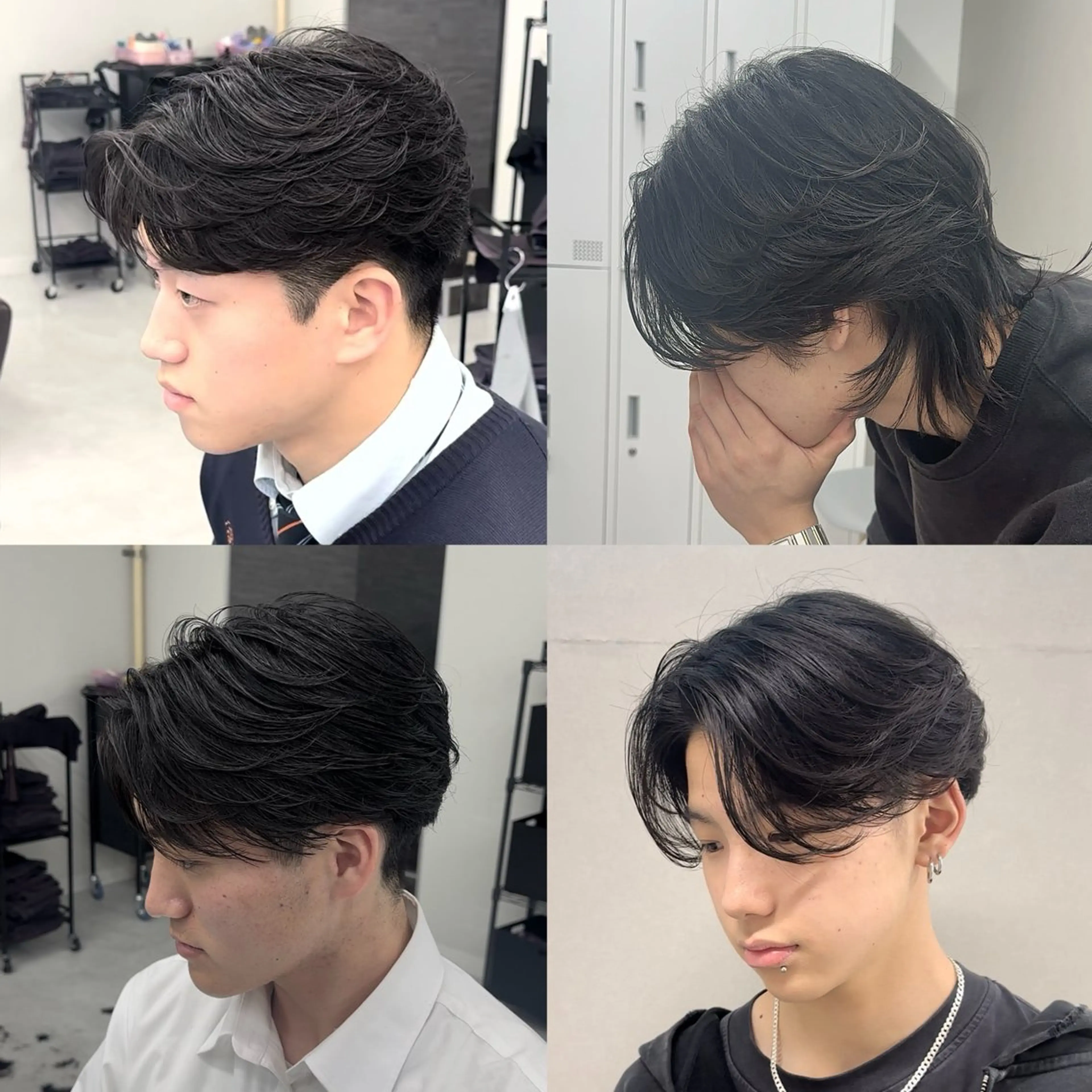 ミディアム パーマ メンズ カット パーマ ニュアンス/フェザー /ウルフ/伶馬のヘアスタイル