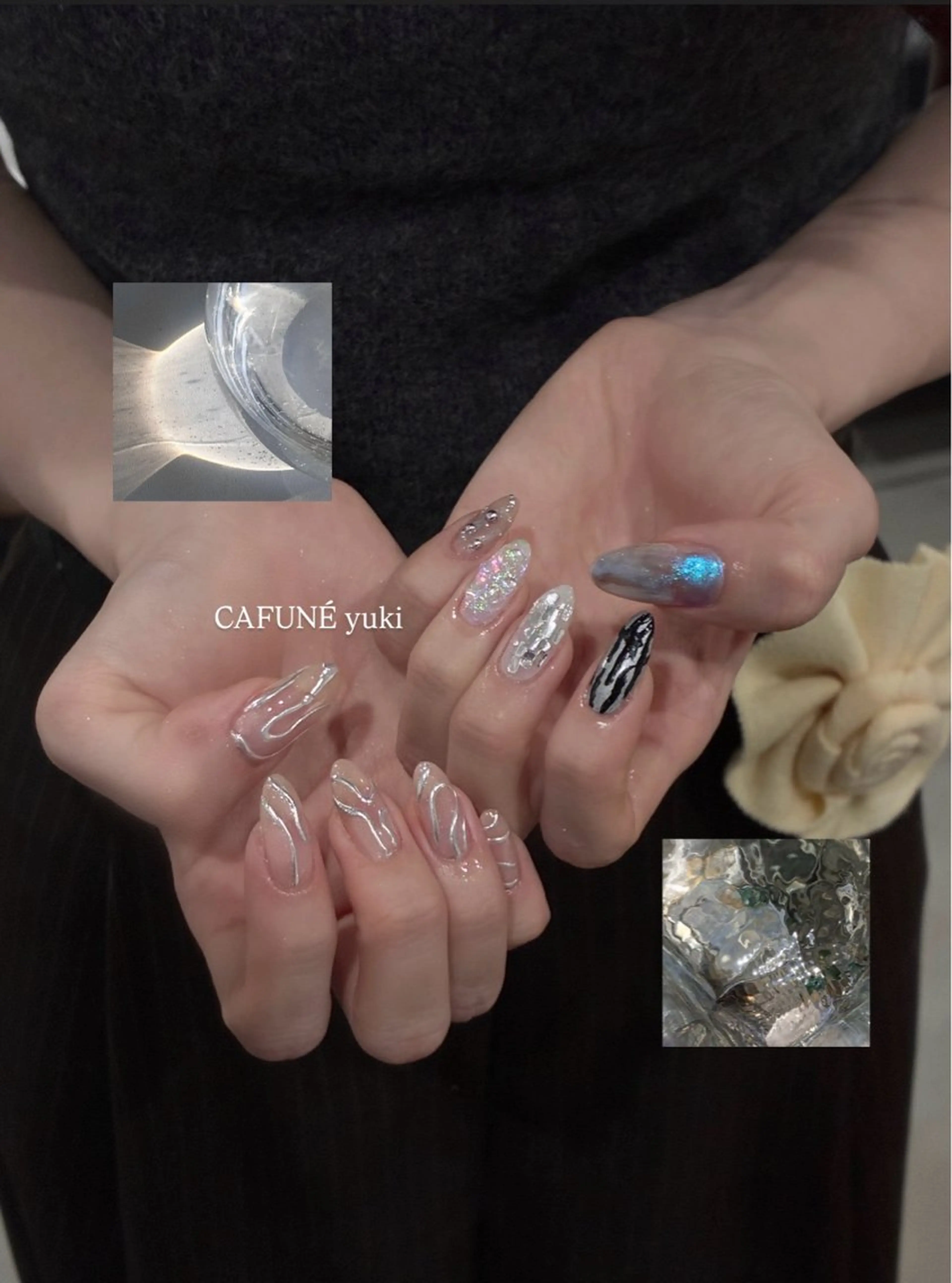 ネイル ハンドネイル CAFUNÉ tokyo所属・☾ ໋CAFUNE yuki︎︎𓂃⟡のネイルデザイン
