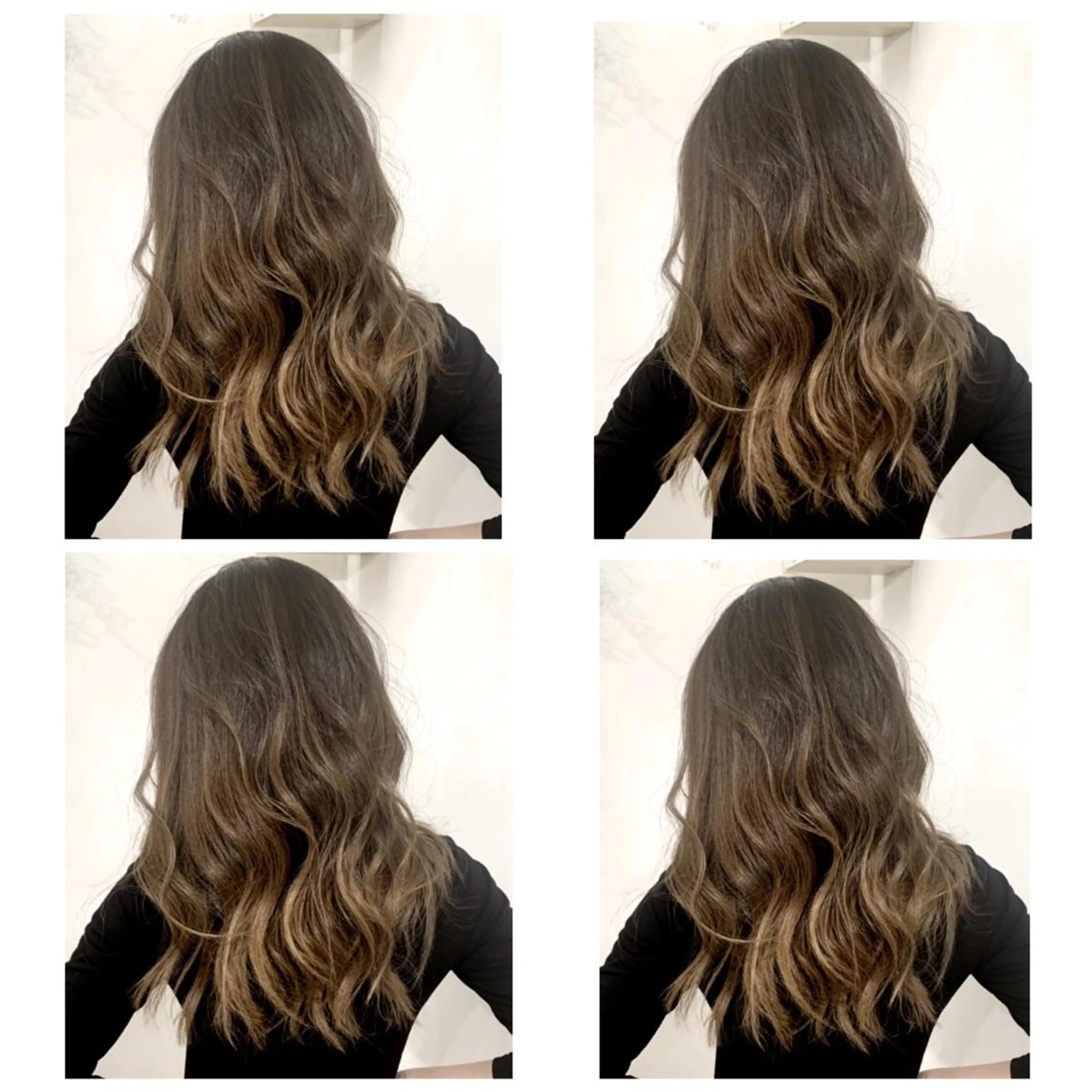 セミロング カラー アッシュ バレイヤージュ ブリーチ デザインカラー グレージュ カット ヘアカラー トリートメント 京都大人女性ショート 徒歩1分/秋山のヘアスタイル