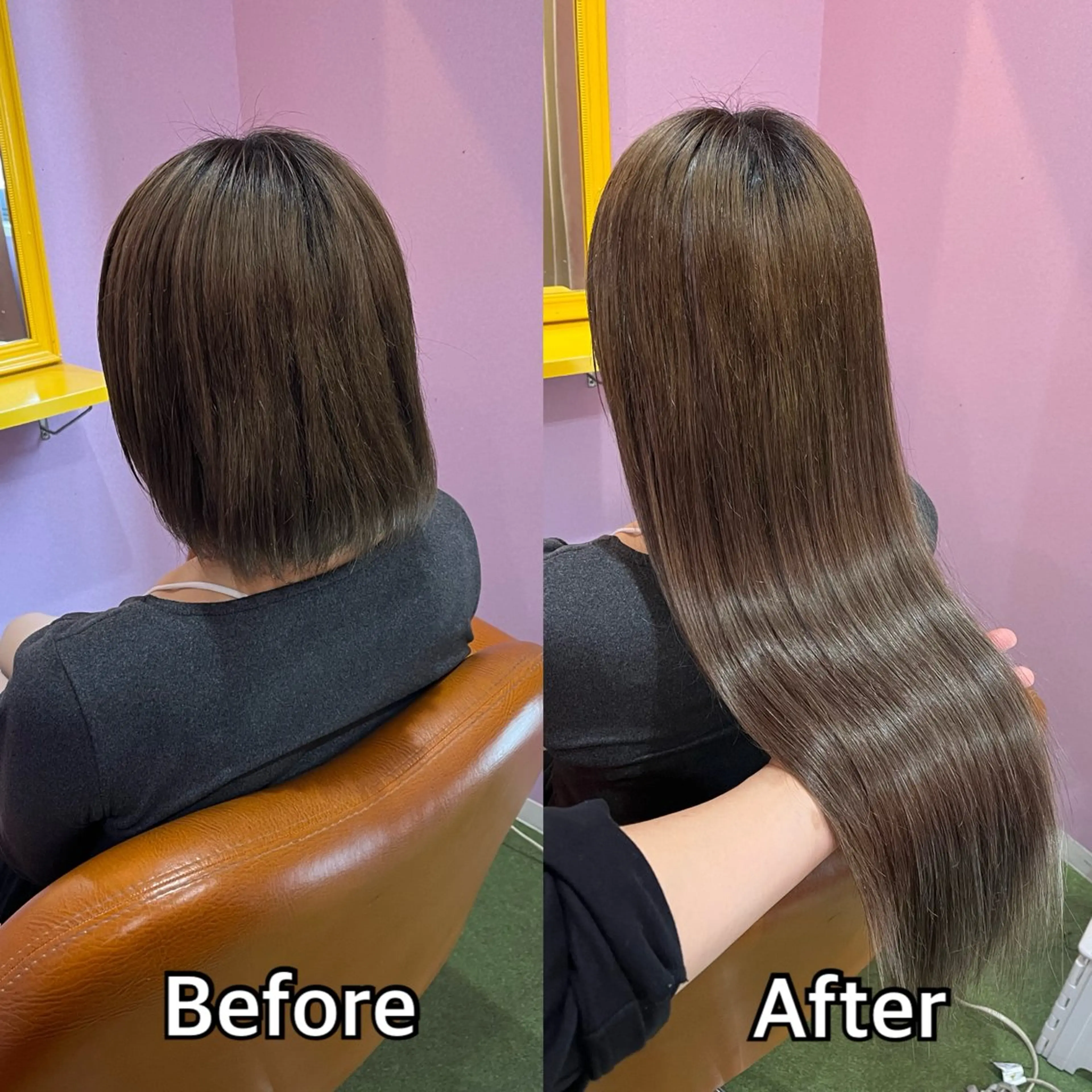 ロング エクステ シール＋ちび編み込み エクステ梅田🐨のヘアスタイル