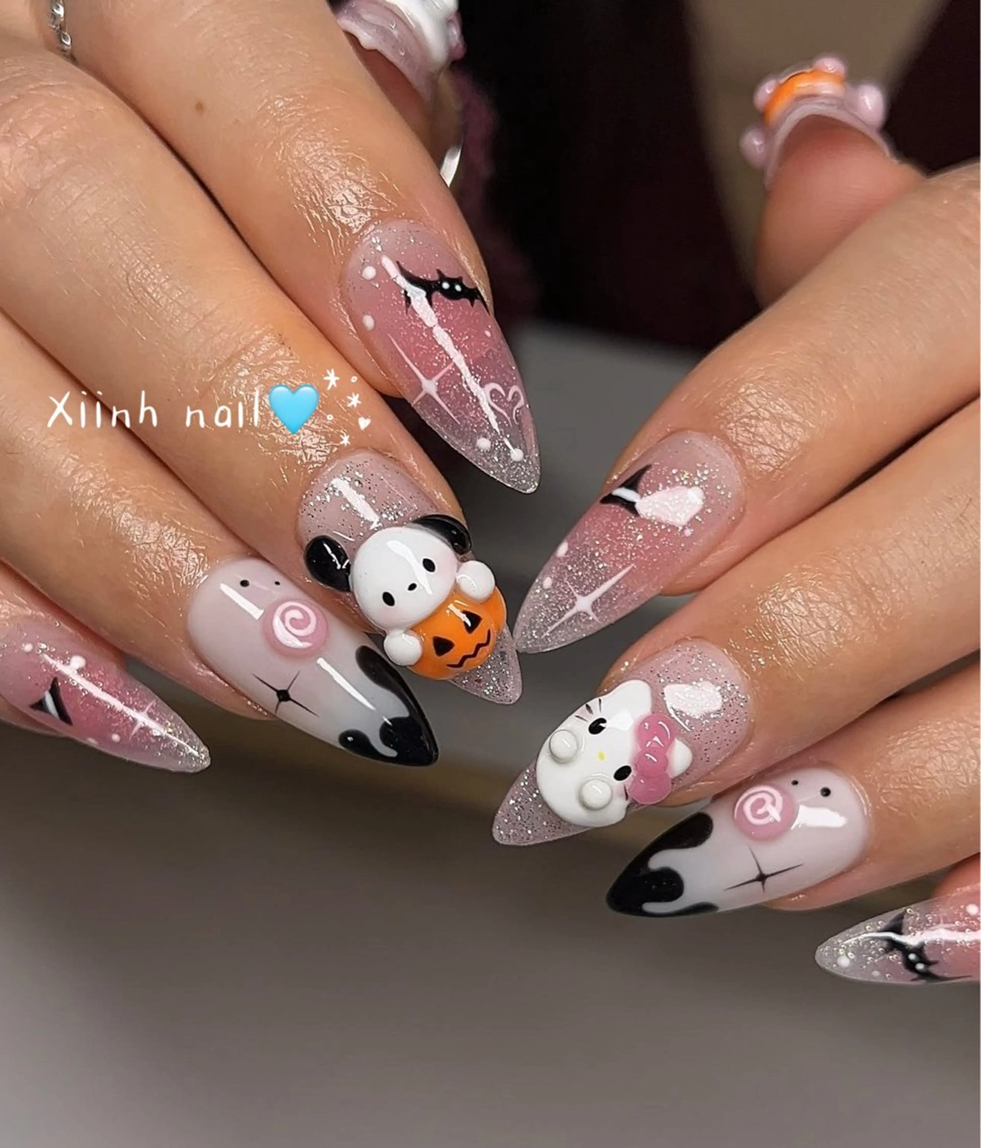 ネイル チークネイル 桜ネイル 長さ出し フットネイル ジェルネイル XIINH NAIL SALONのネイルデザイン