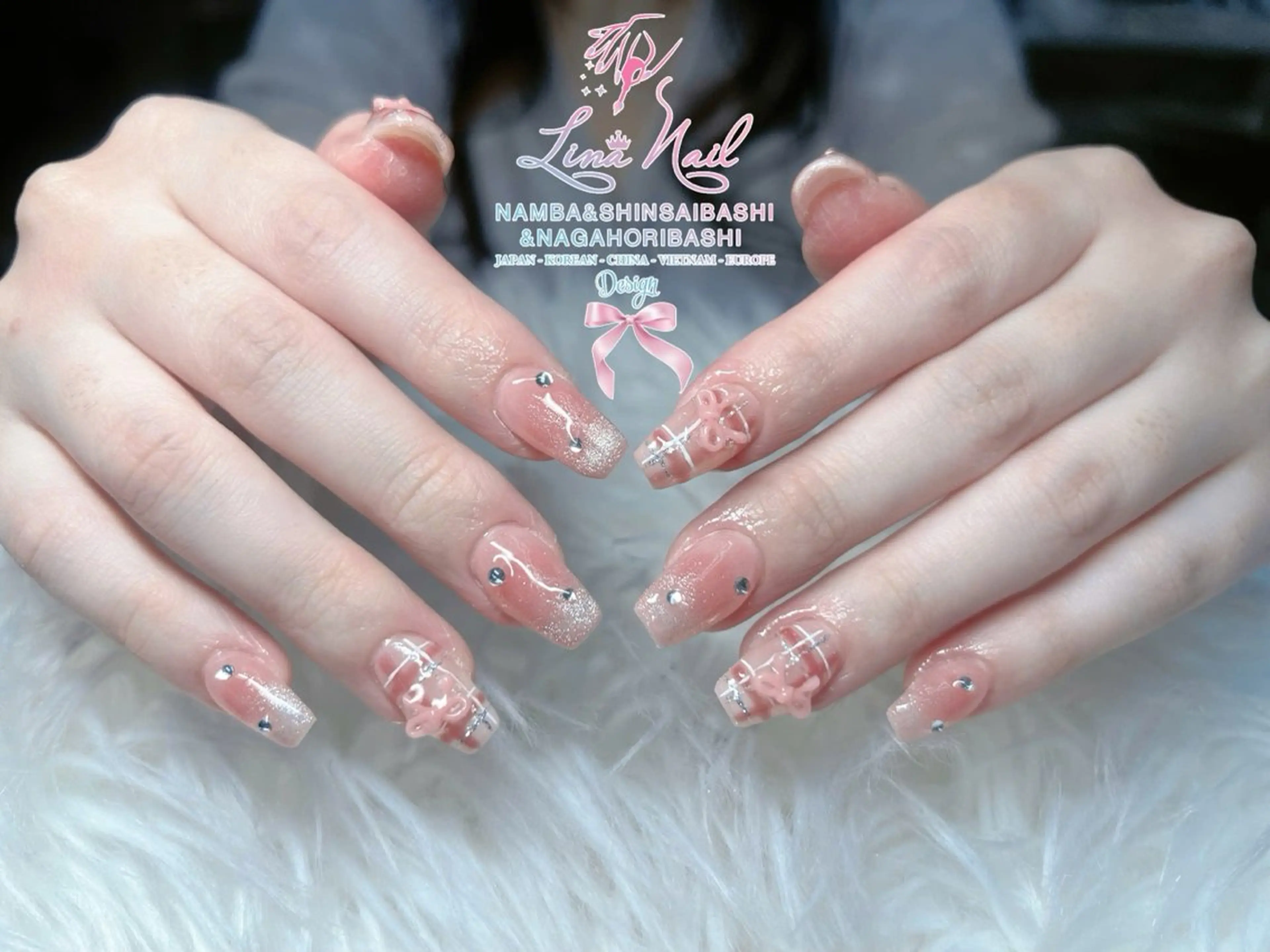 ネイル チークネイル 桜ネイル フラッシュネイル フットネイル ジェルネイル ハンドネイル ７９LINA NAIL 心斎橋店所属・リナネイル アメ村心斎橋店のネイルデザイン