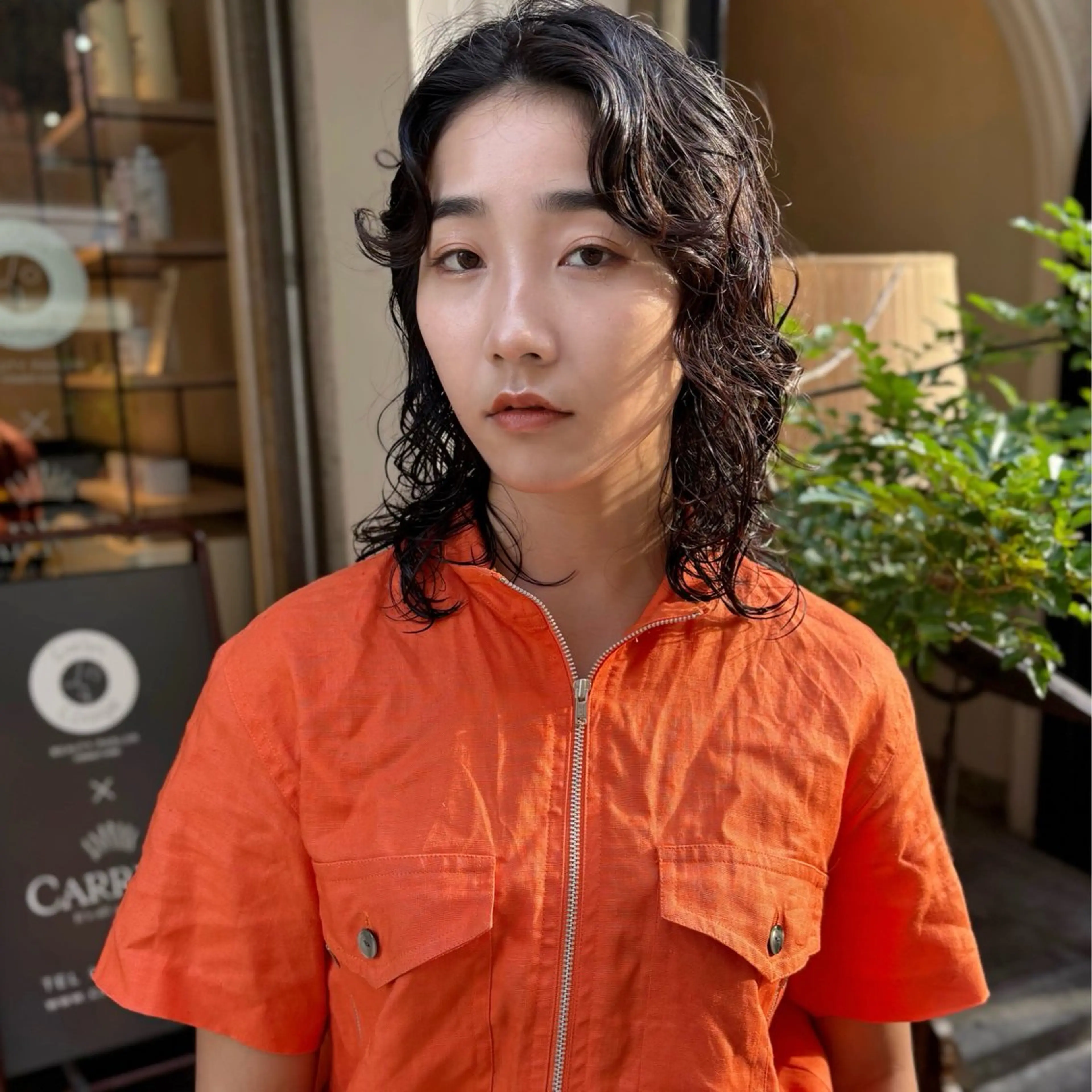 ミディアム パーマ ミディアムパーマ レイヤーカット ウルフカット ニュアンスパーマ カット パーマ トリートメント 水原波津輝/ボブ /ニュアンスパーマのヘアスタイル