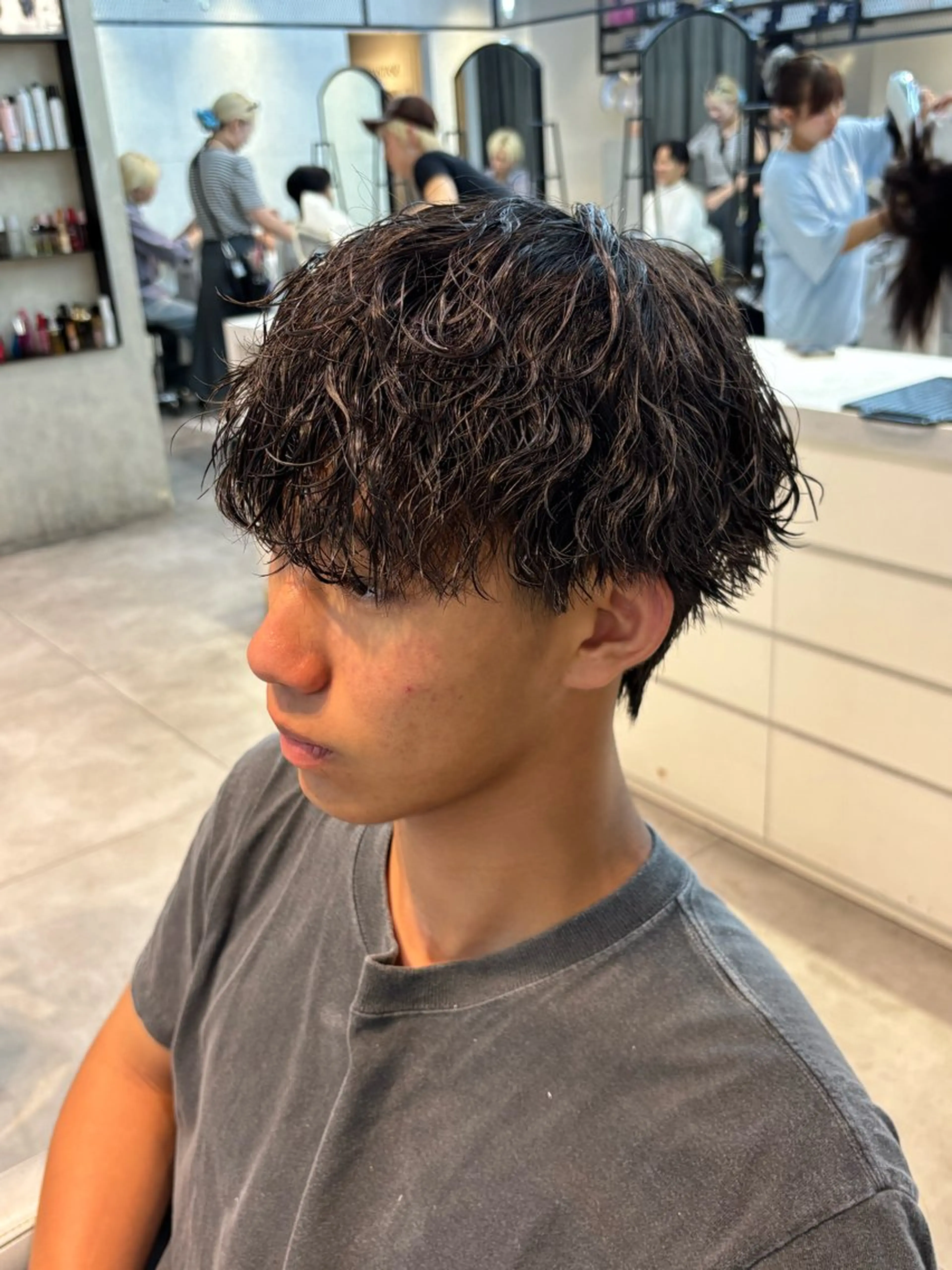 パーマ メンズ カット パーマ メンズパーマ/ メッシュ📍ユリのヘアスタイル