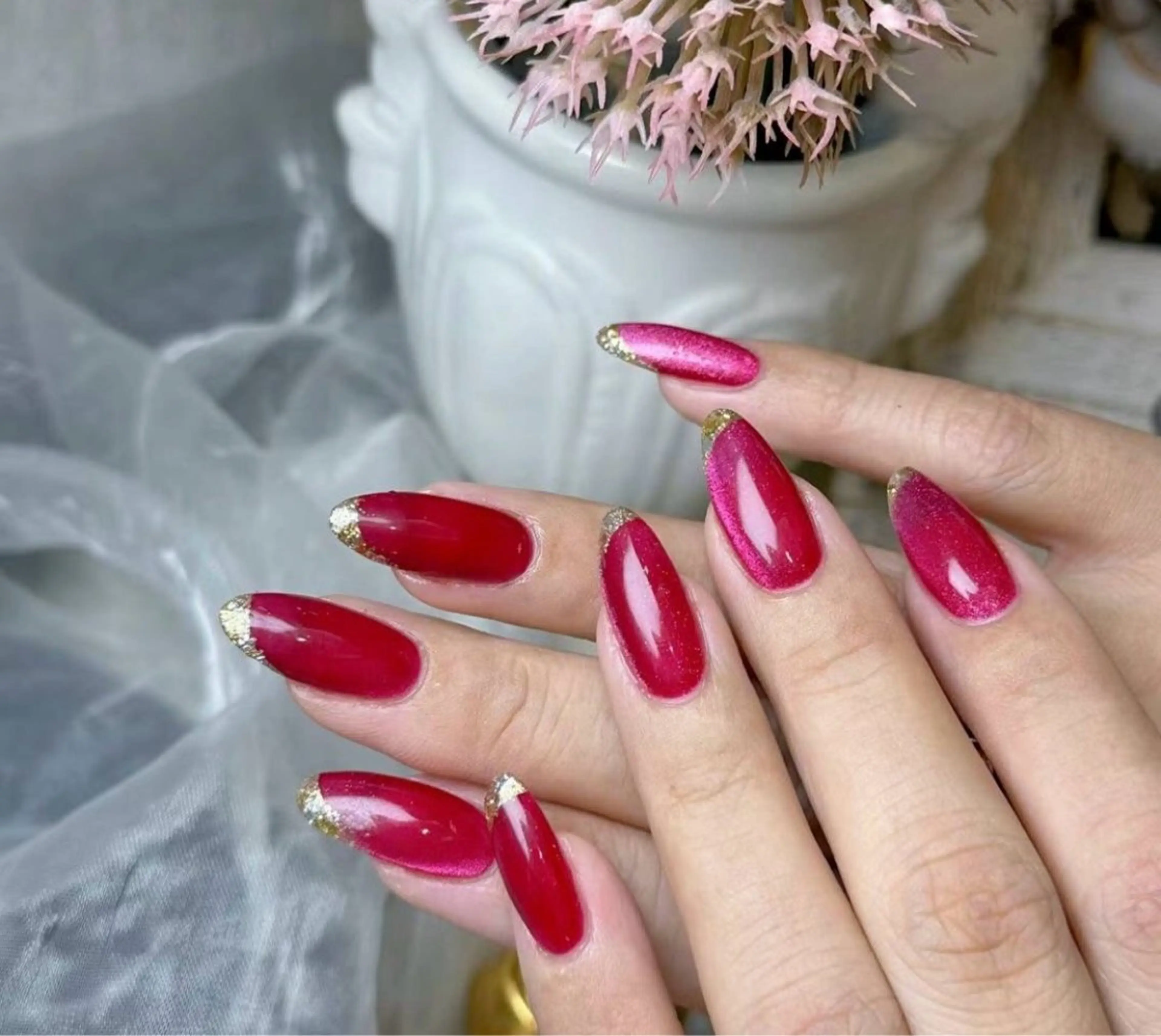 ネイル アートネイル フットネイル ジェルネイル ハート マグネットネイル Babarla　Nail　Salon所属・babarla Nailのネイルデザイン