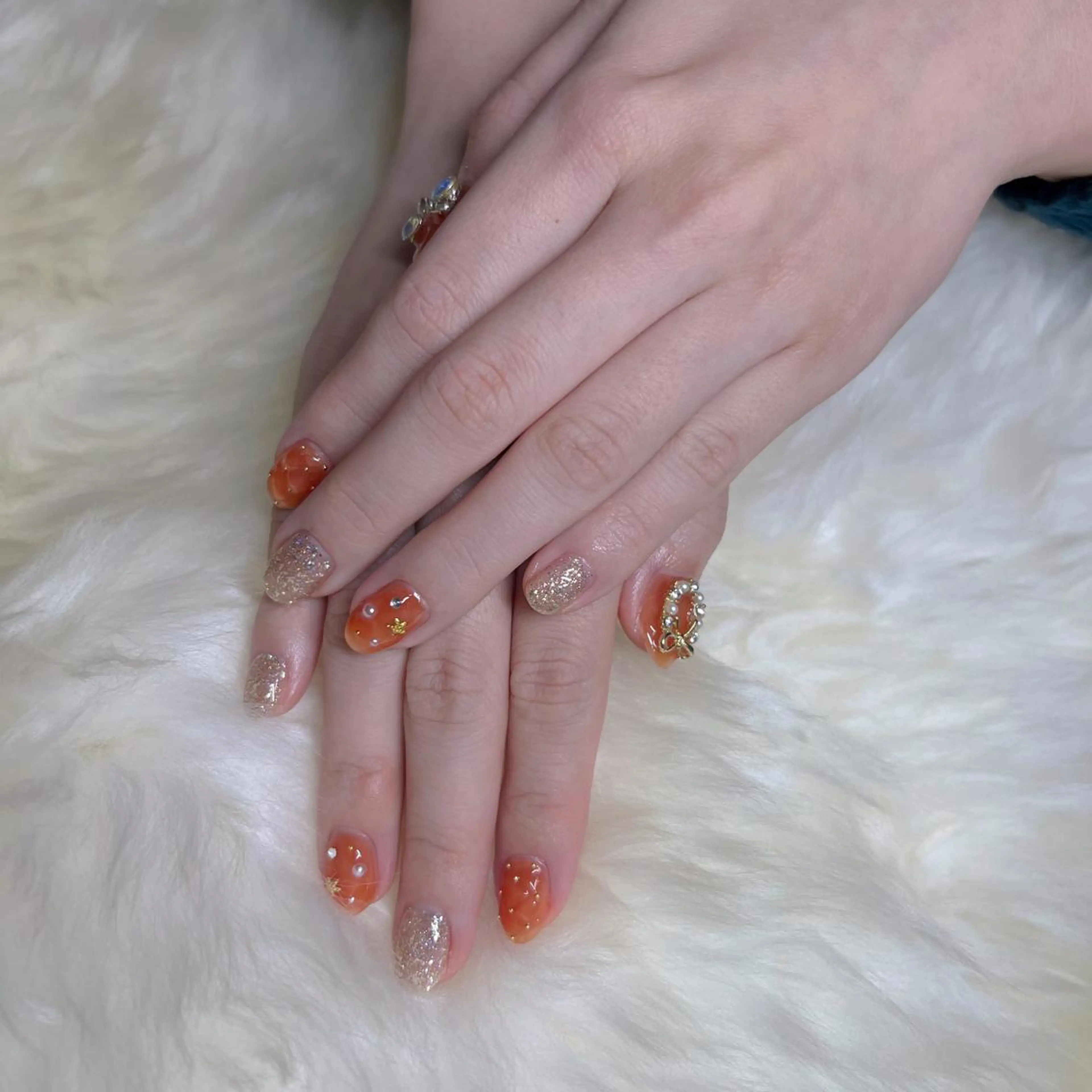 ミディアム ハンドネイル ハンドケア 💜MIYA nail川崎店のネイルデザイン