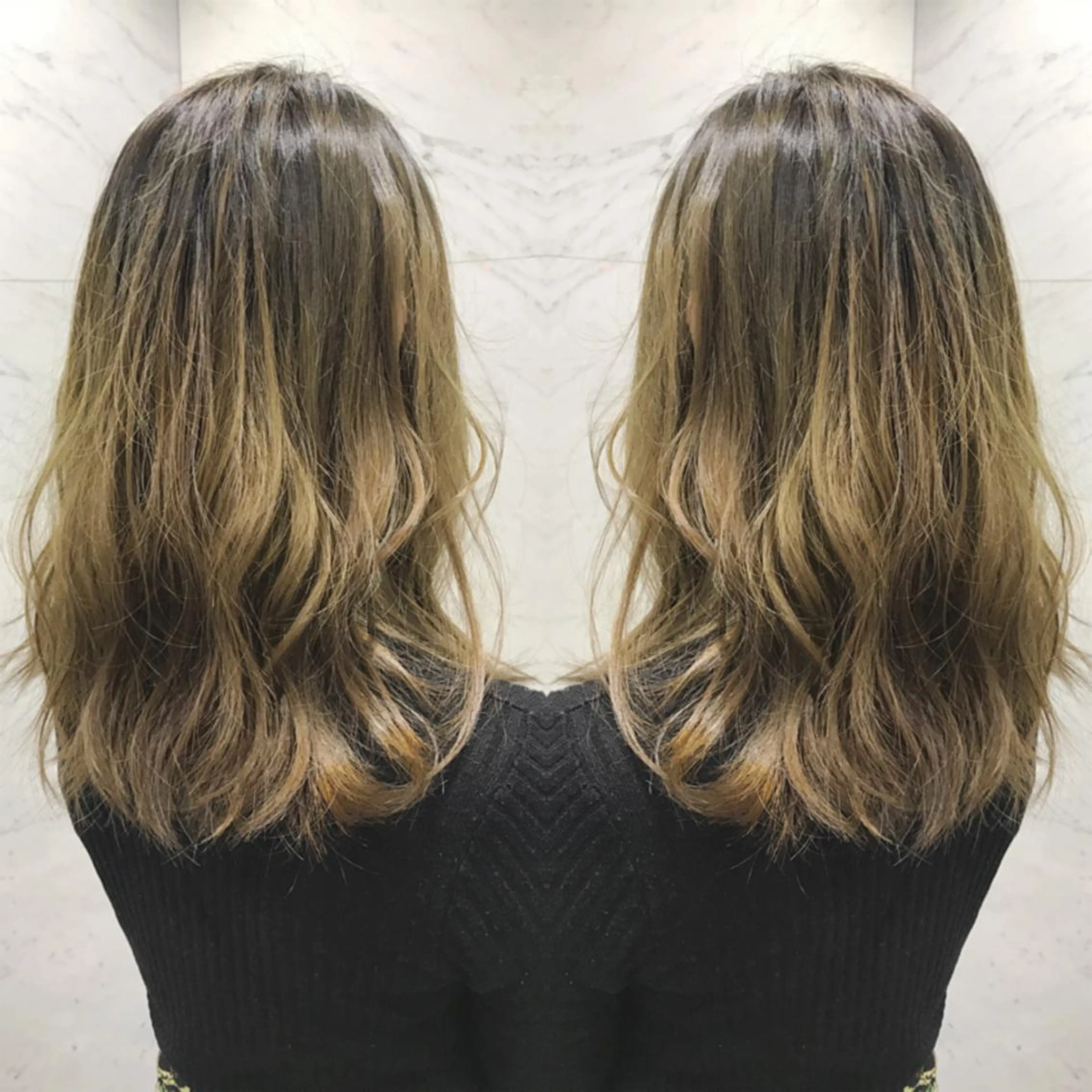 セミロング カラー ヘアカラー cecil hair所属・重政 和樹のヘアスタイル