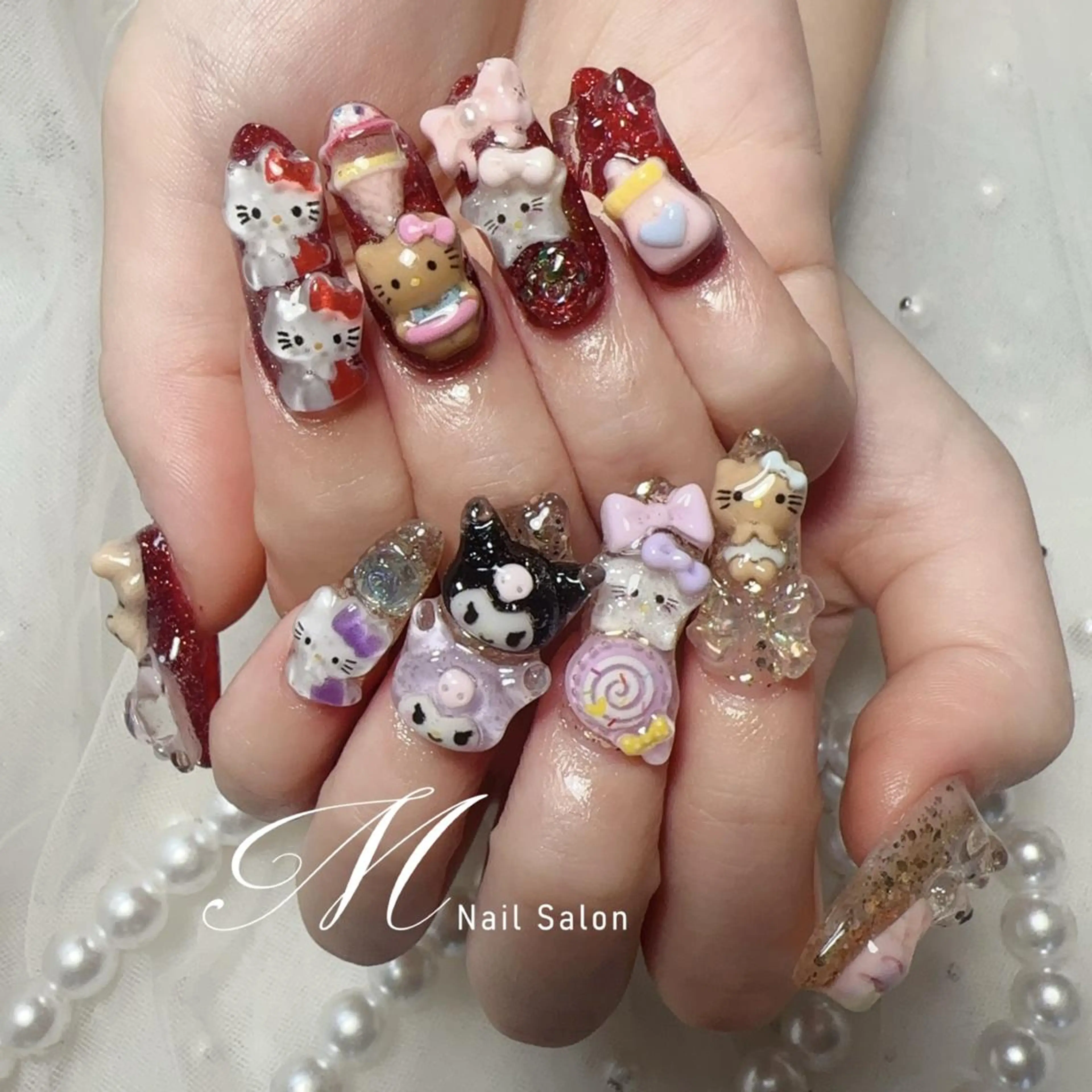 ネイル ハンドネイル M✨ワンホン風ネイル パラジェル取扱🦋リのネイルデザイン