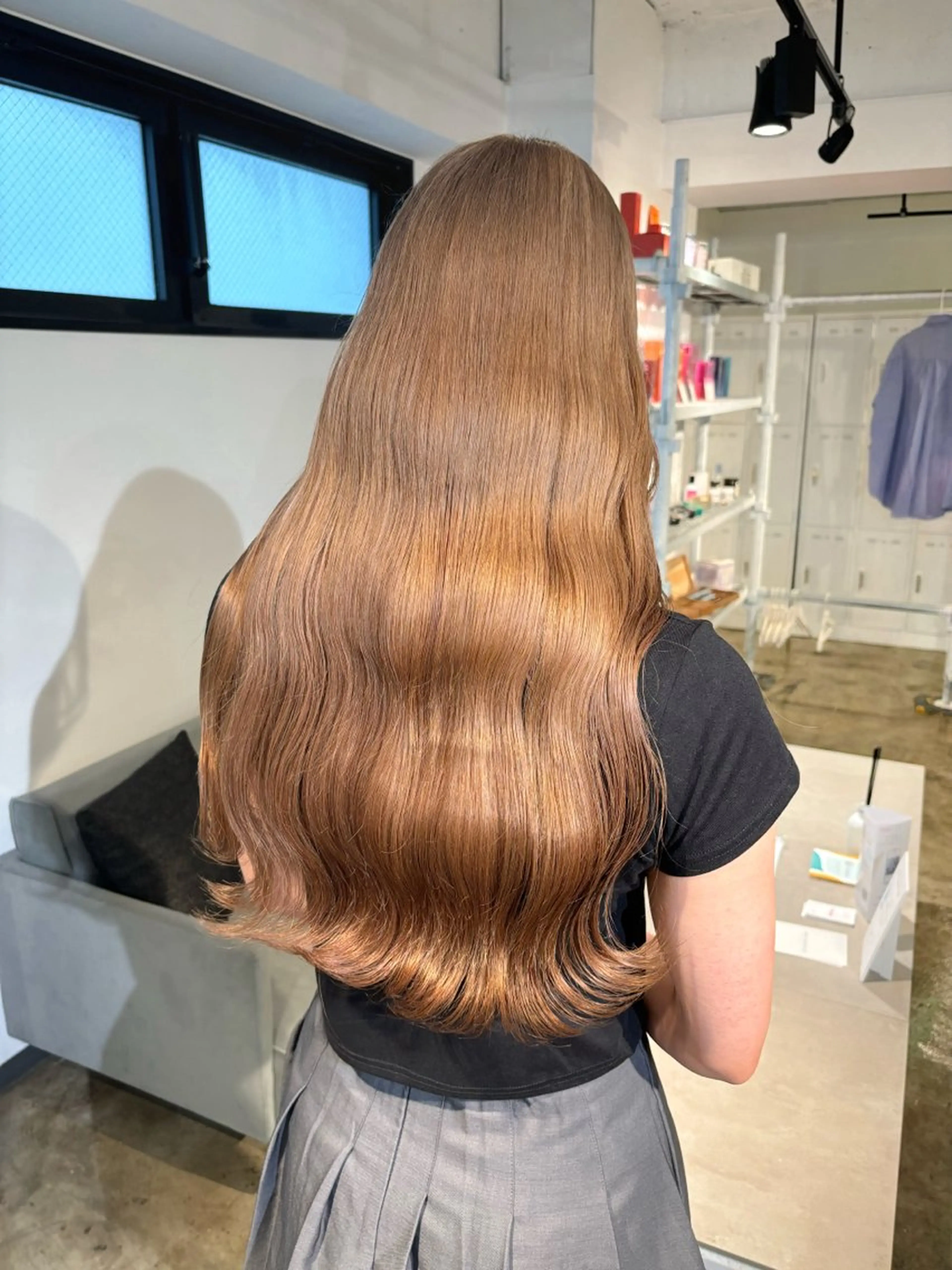 セミロング カラー ベージュカラー ブリーチ ケアブリーチ ケアカラー ダブルカラー ヘアカラー トリートメント 暖色カラー🍒 ケアブリーチ/akiのヘアスタイル