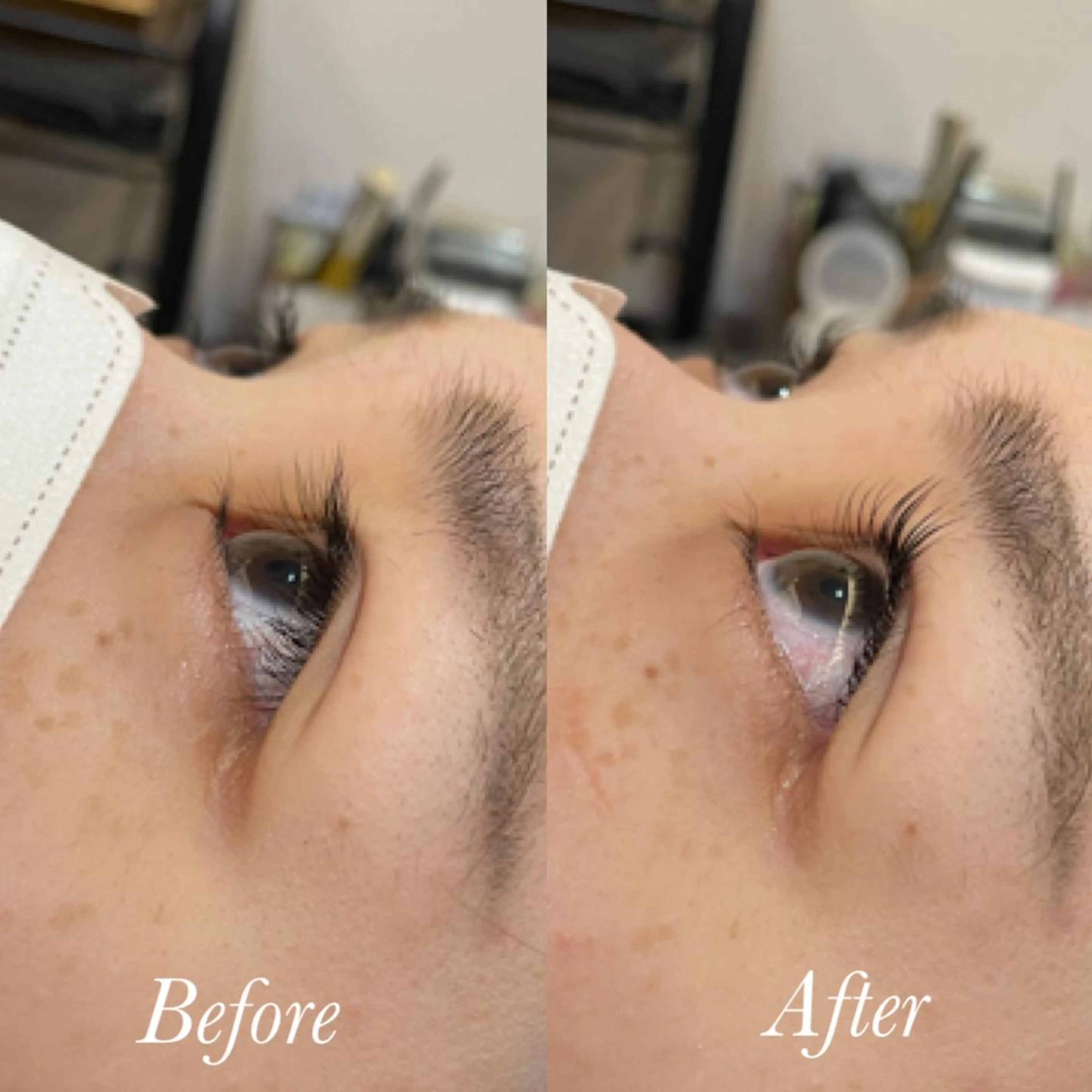 マツエク・マツパ パリジェンヌラッシュリフト aya/小顔レイヤー /柔らかカラーのヘアスタイル