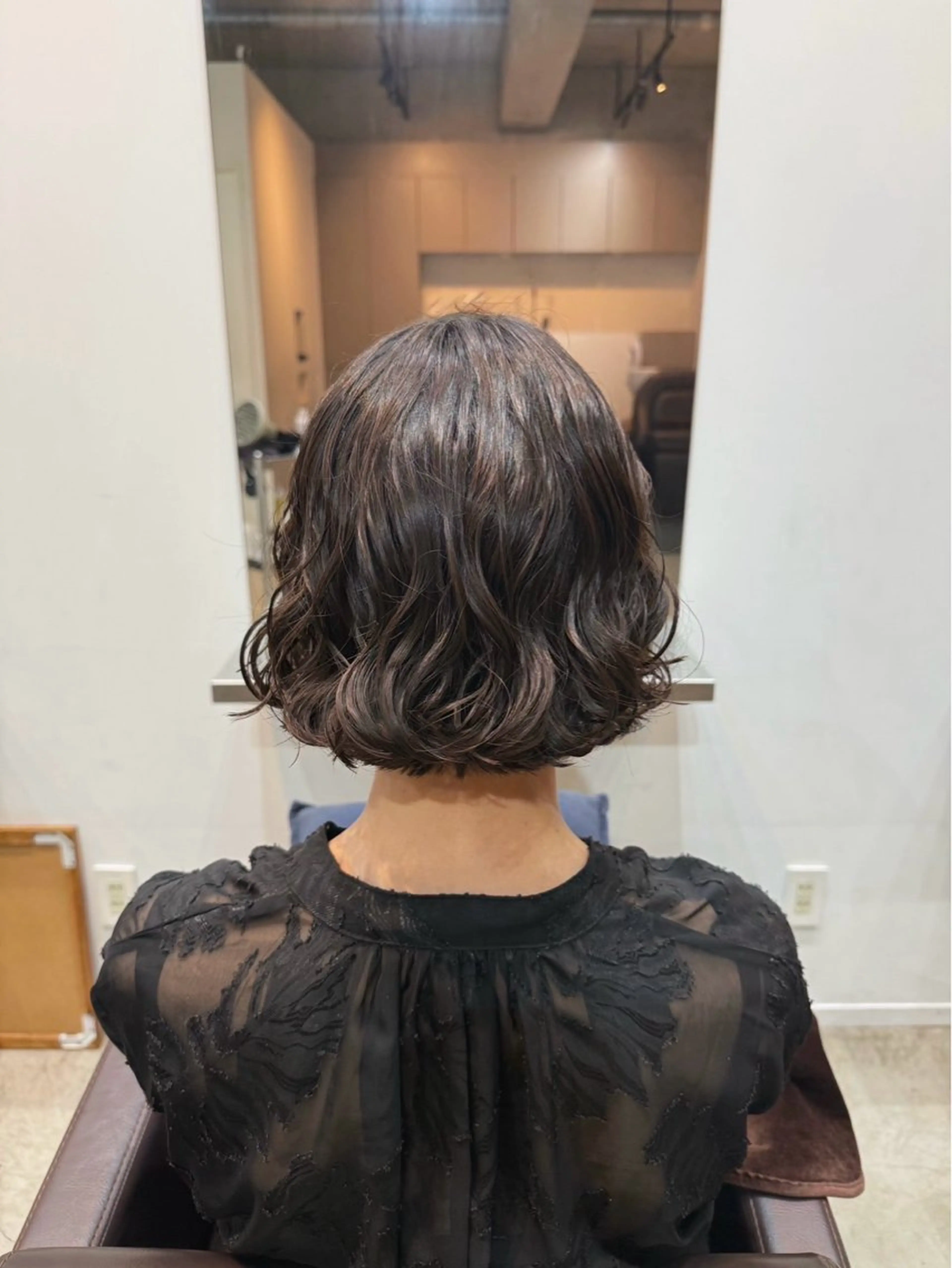 ミディアム カット パーマ トリートメント デジタルパーマ/ ウェーブパーマ/神野のヘアスタイル