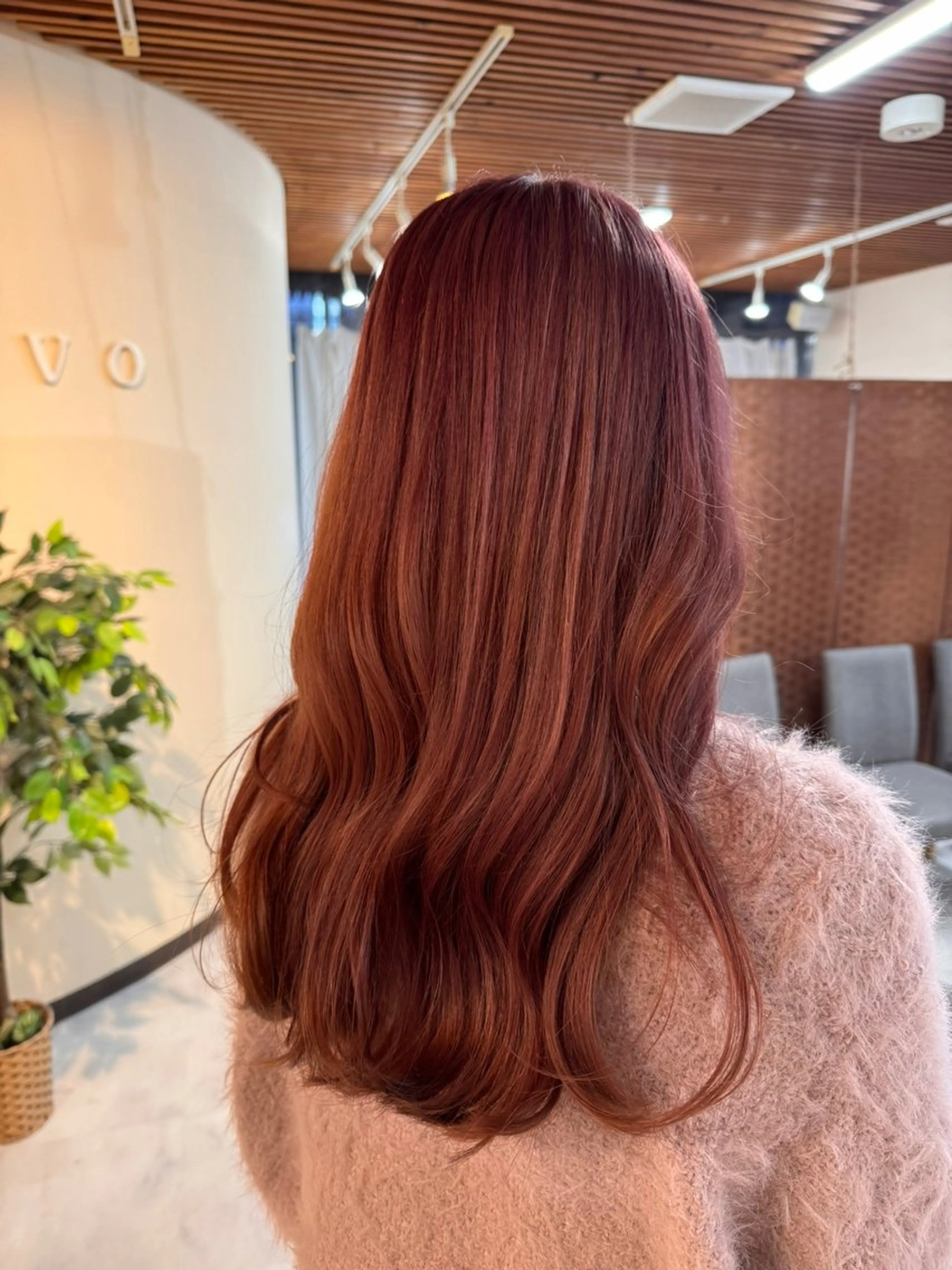 セミロング カラー ヘアカラー ルーツ/ デザイン/ ハイトーン/おこのぎのヘアスタイル