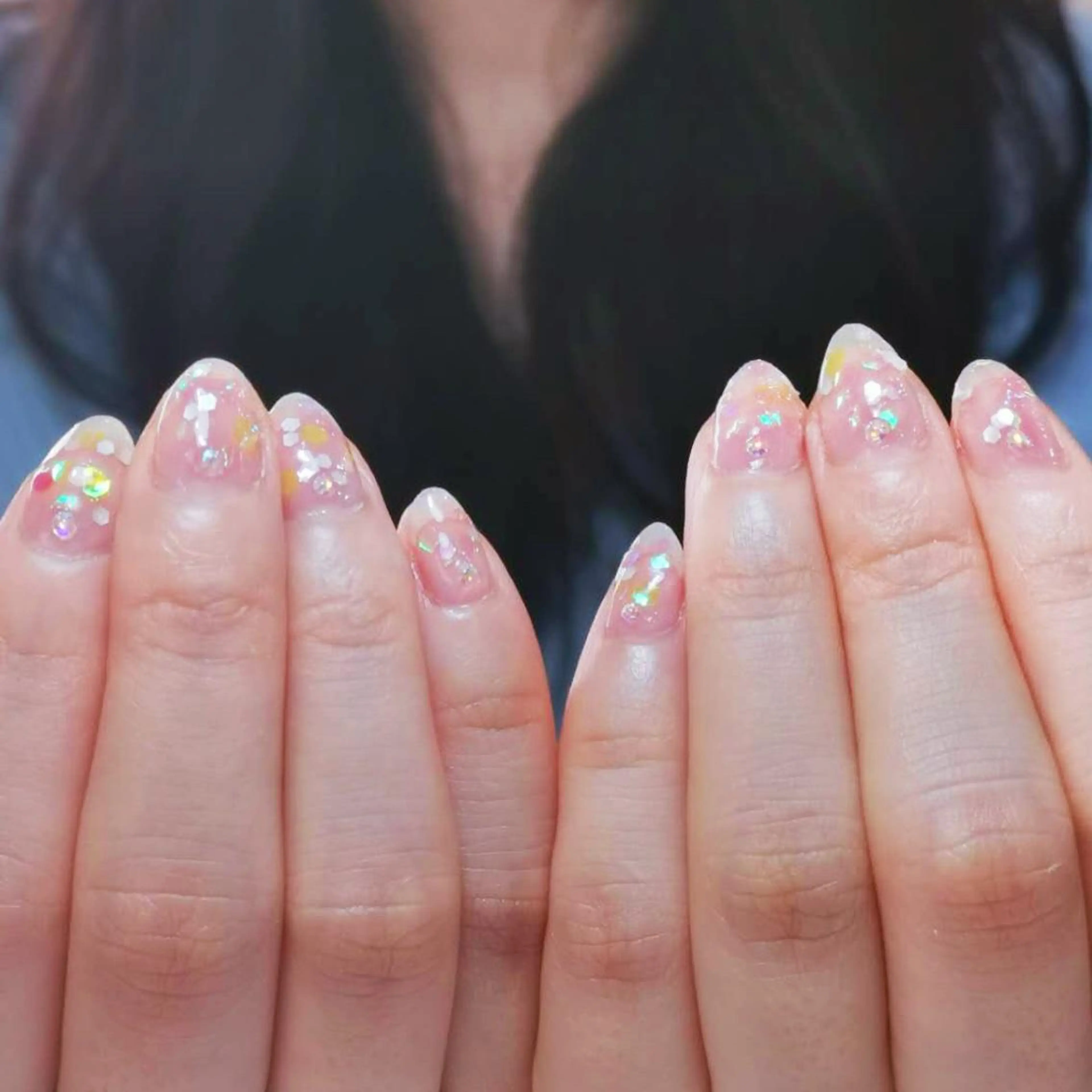 ネイル アートネイル オーロラネイル ガーリー キラキラネイル 韓国ネイル ハンドネイル DIAMOND NailStudioのネイルデザイン