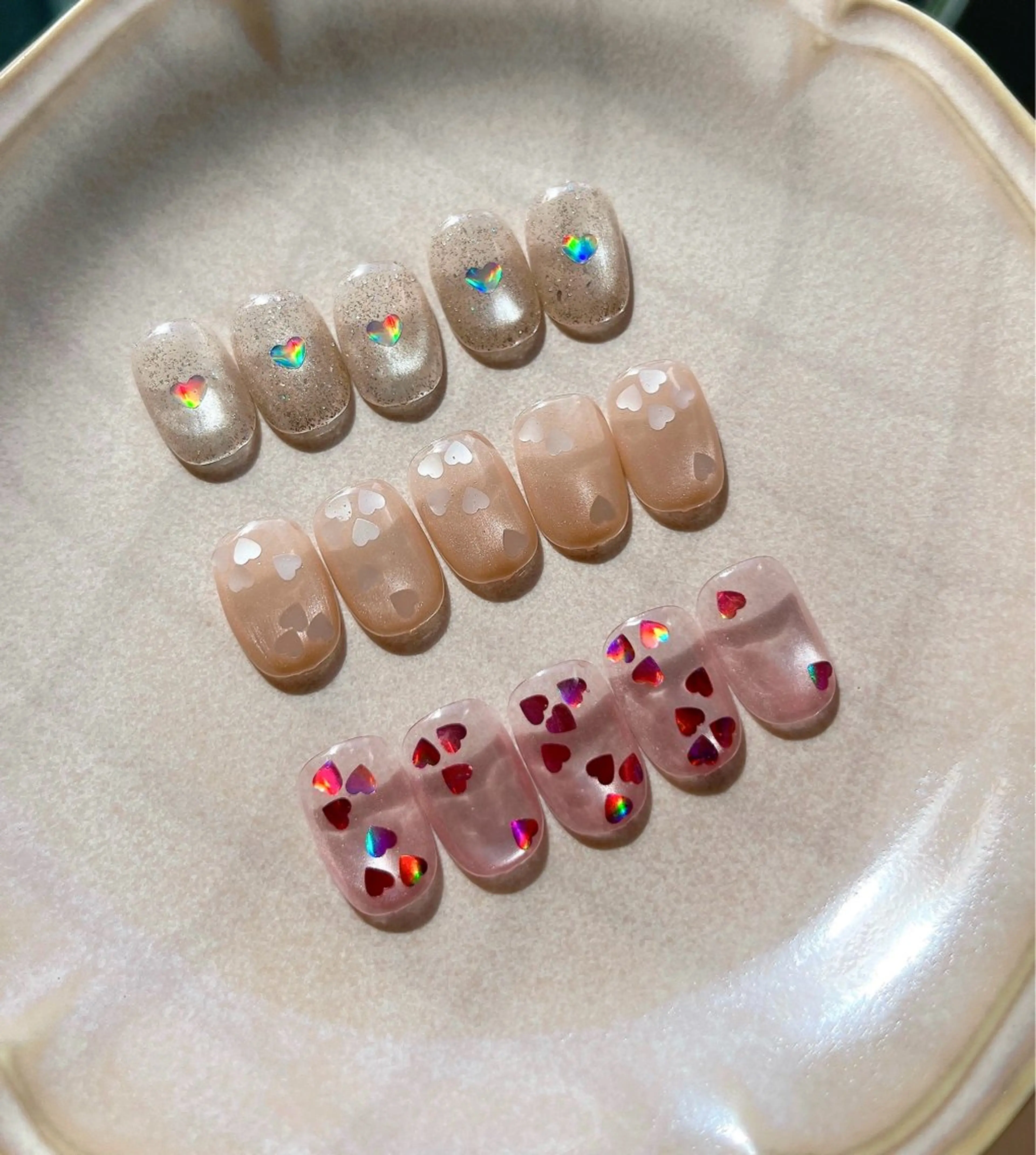 ネイル ハート ホログラムネイル ハンドネイル LOVE NAIL 💕Sonoのネイルデザイン