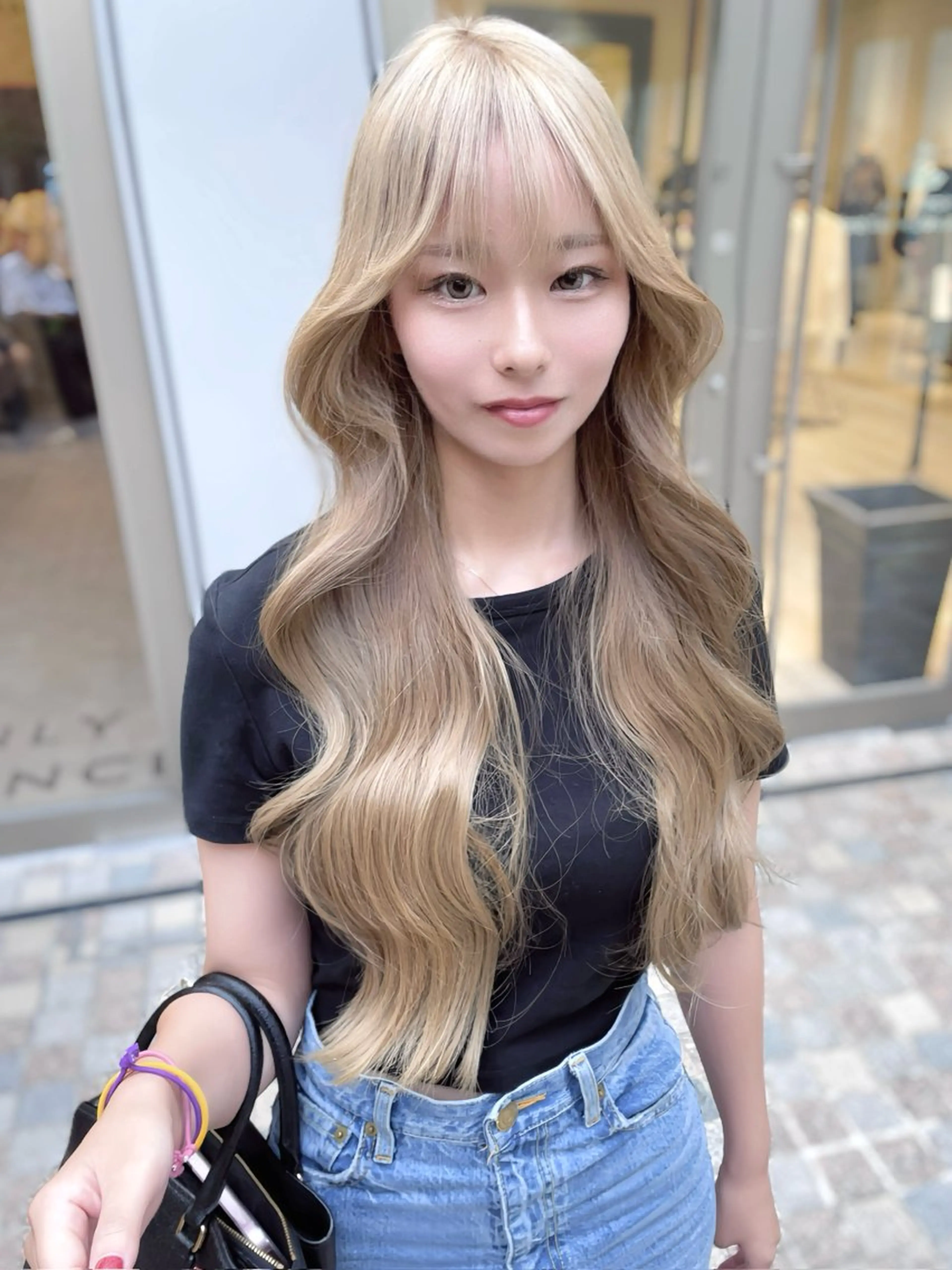 ロング 韓国風ヘア レイヤーカット ムラ修正ブリーチ 山田眞之介のヘアスタイル