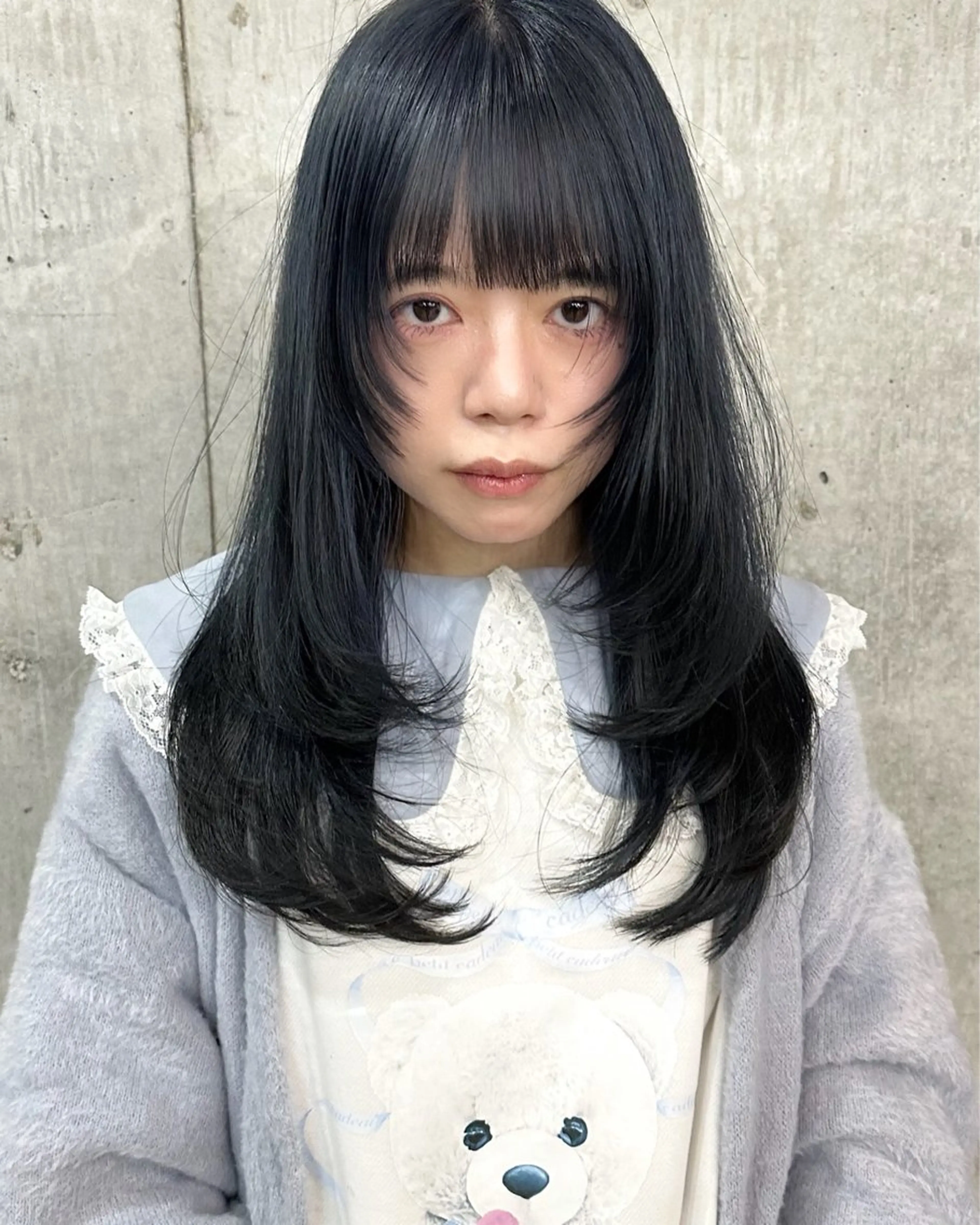 ロング カラー ダブルカラー 韓国風ヘア レイヤーカット ワンホンレイヤー ワンホンヘア 切りっぱなしボブ/ デザインカラー店長のヘアスタイル