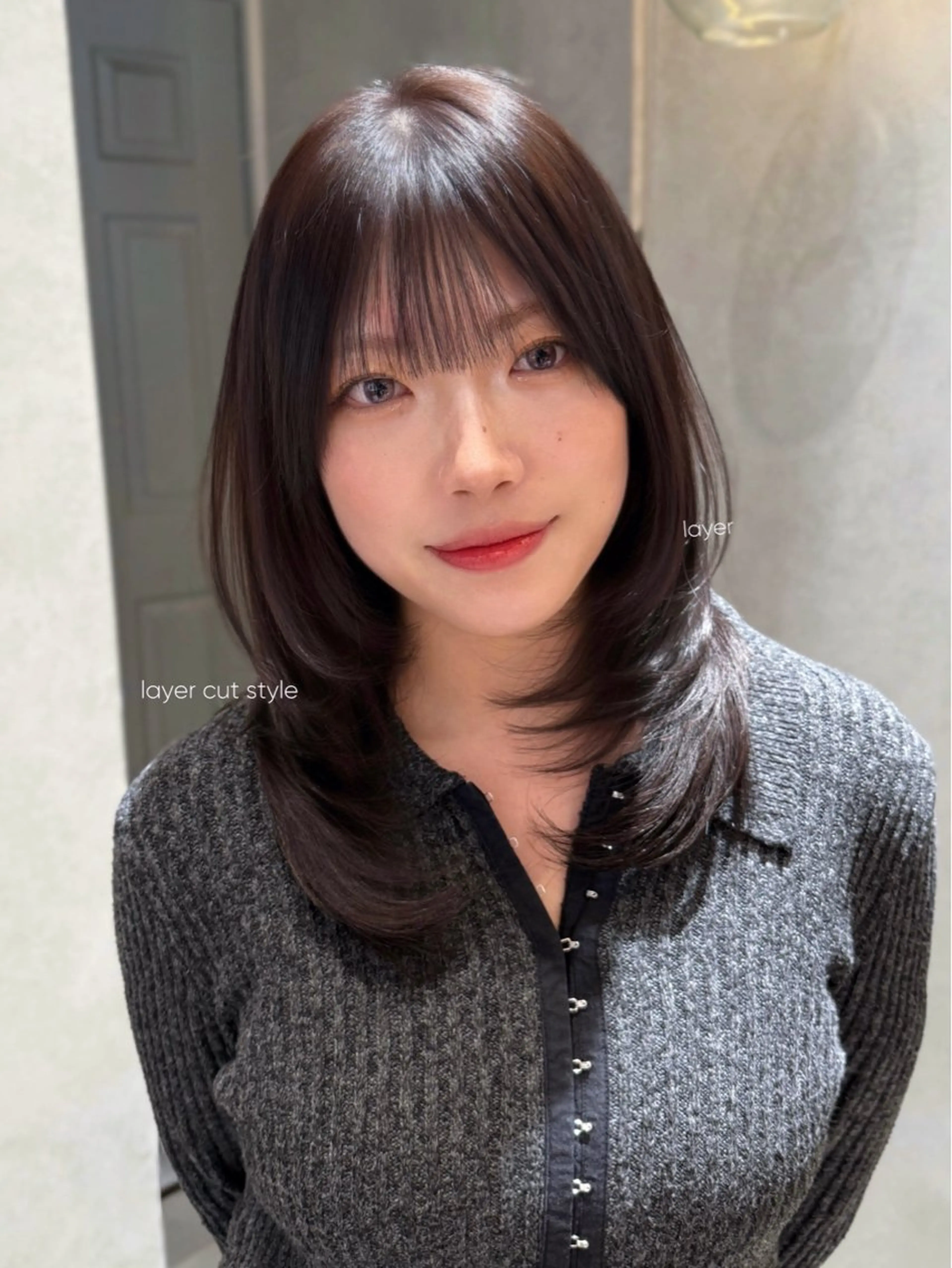 ミディアム カラー カット ヘアカラー トリートメント yuuri🎀/大宮 /韓国ヘア/レイヤーのヘアスタイル