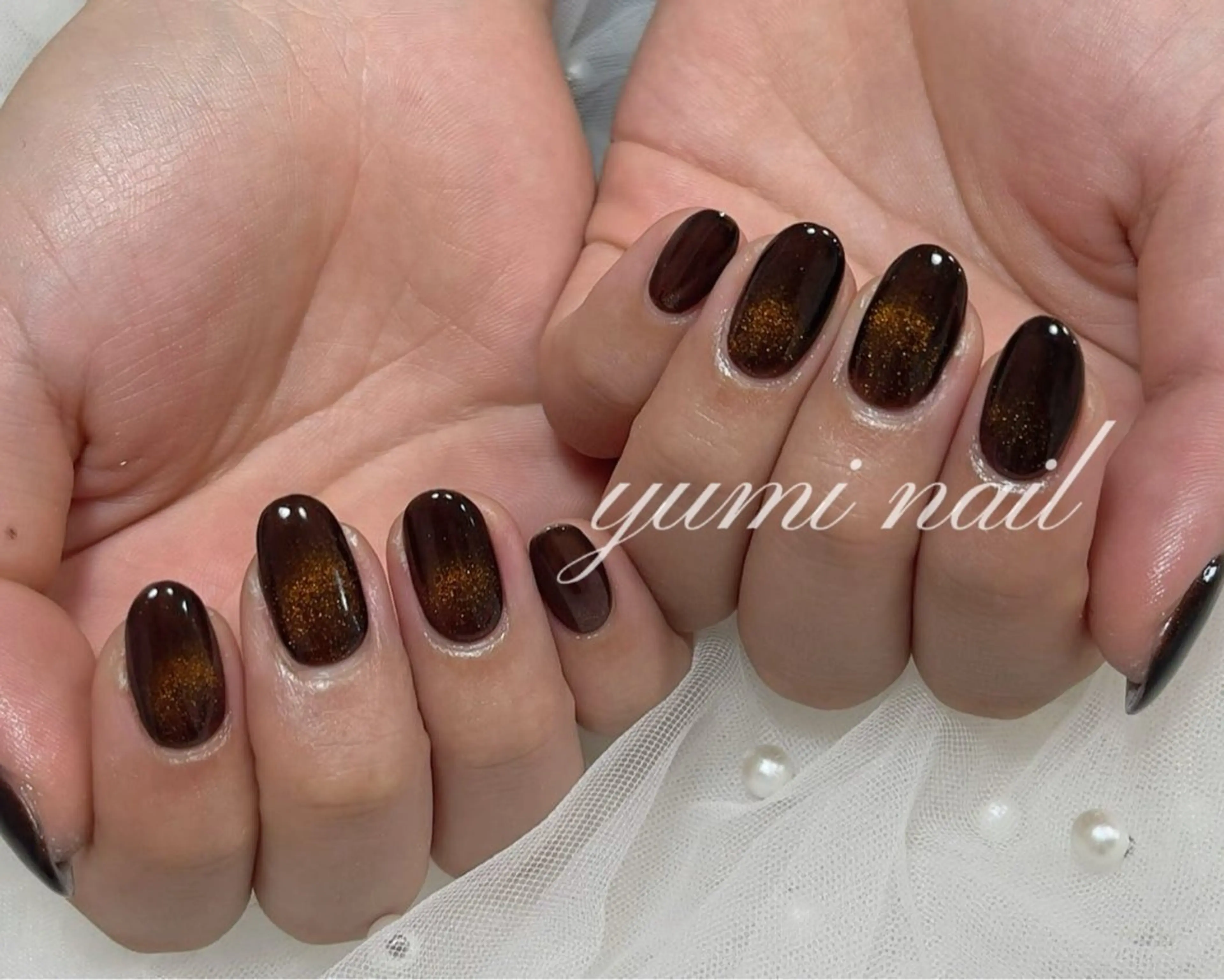 ネイル shineジェル& チップ長さだしのネイルデザイン