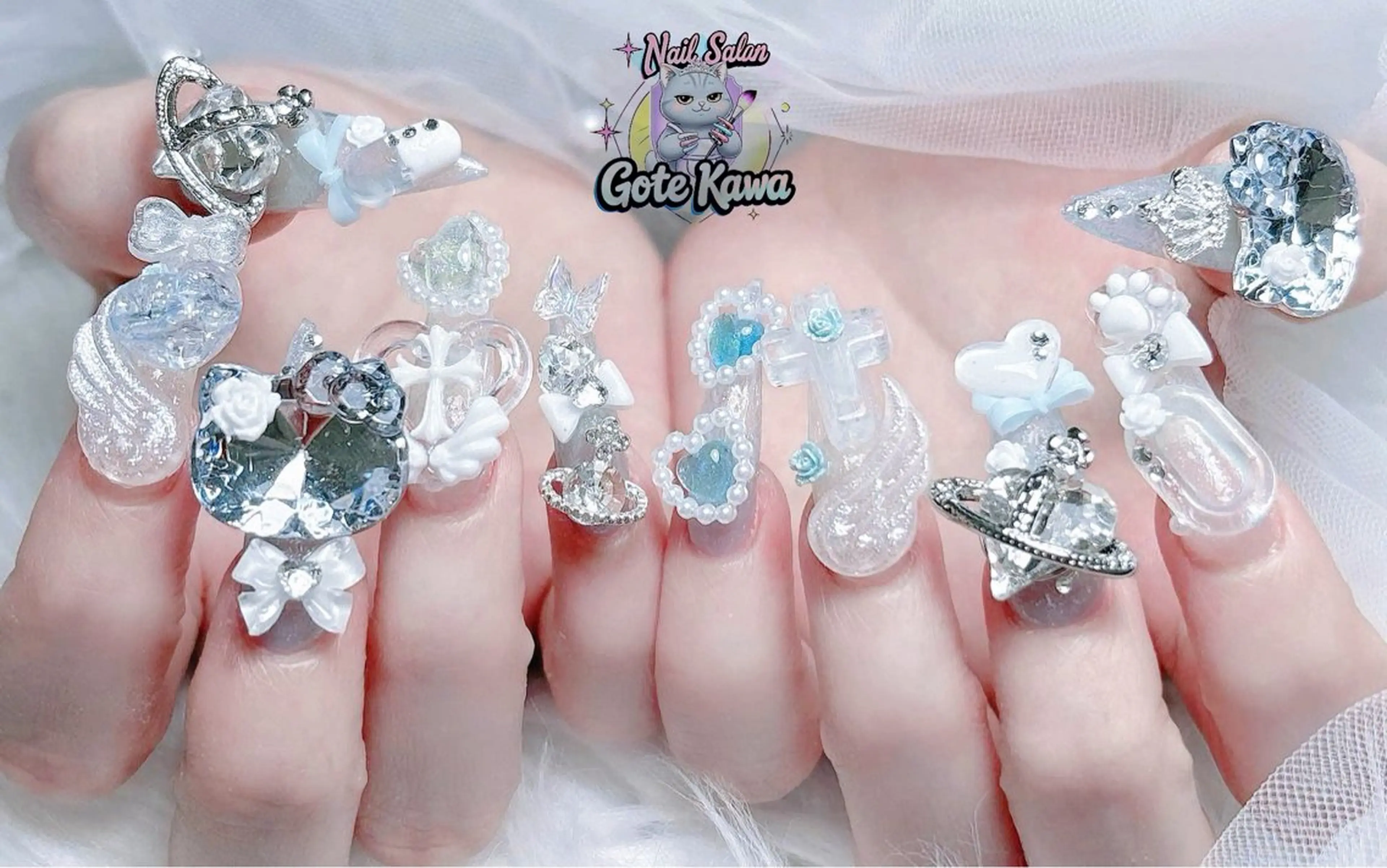 ネイル アートネイル キラキラネイル スカルプネイル ハンドネイル ハンドケア GOTE KAWA Nail Salon(ゴテかわ)所属・Gote Kawa nail salonのネイルデザイン