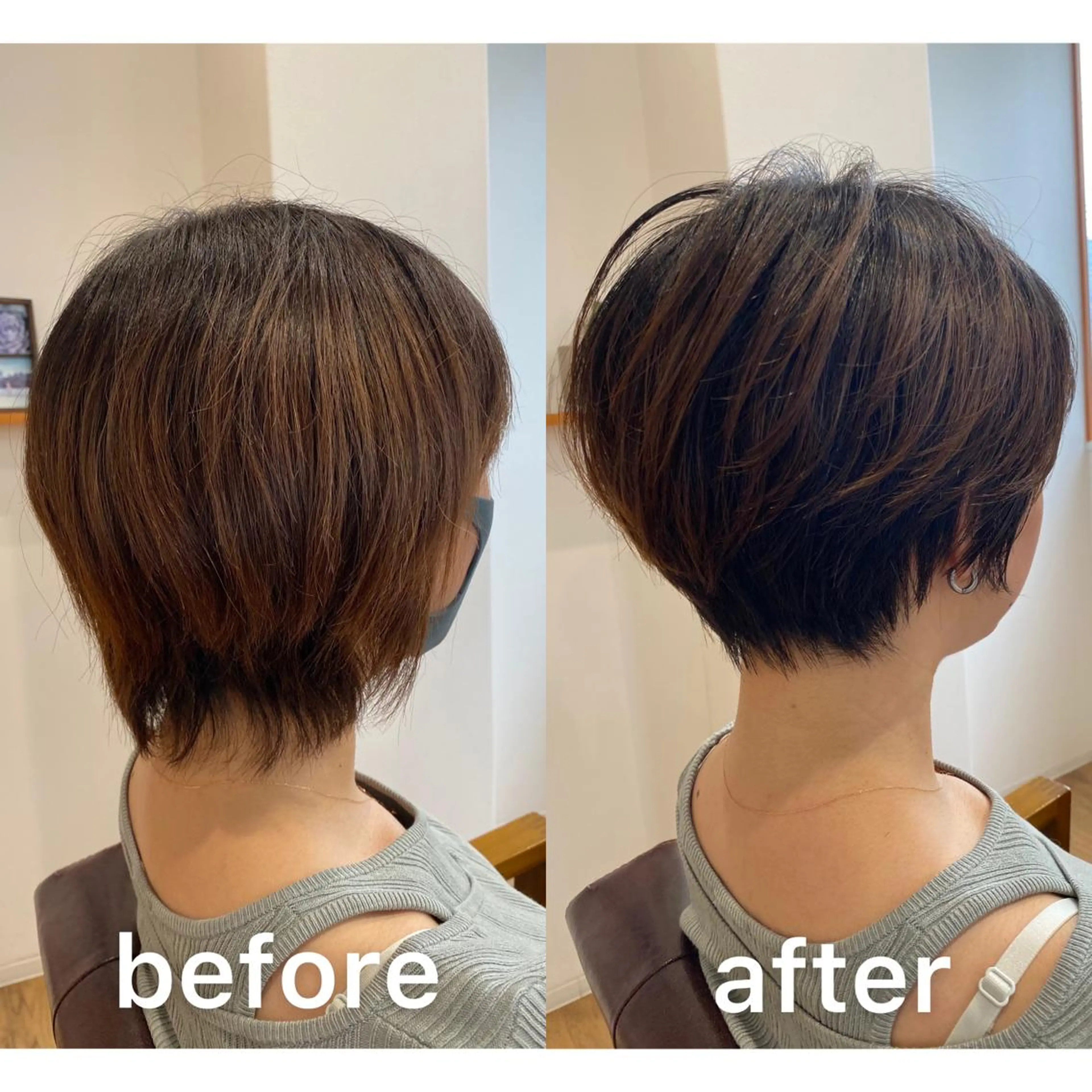 ショート ハンサムショート くせ毛 ショートヘア KIZU 髪質改善 オカルト怪談のヘアスタイル