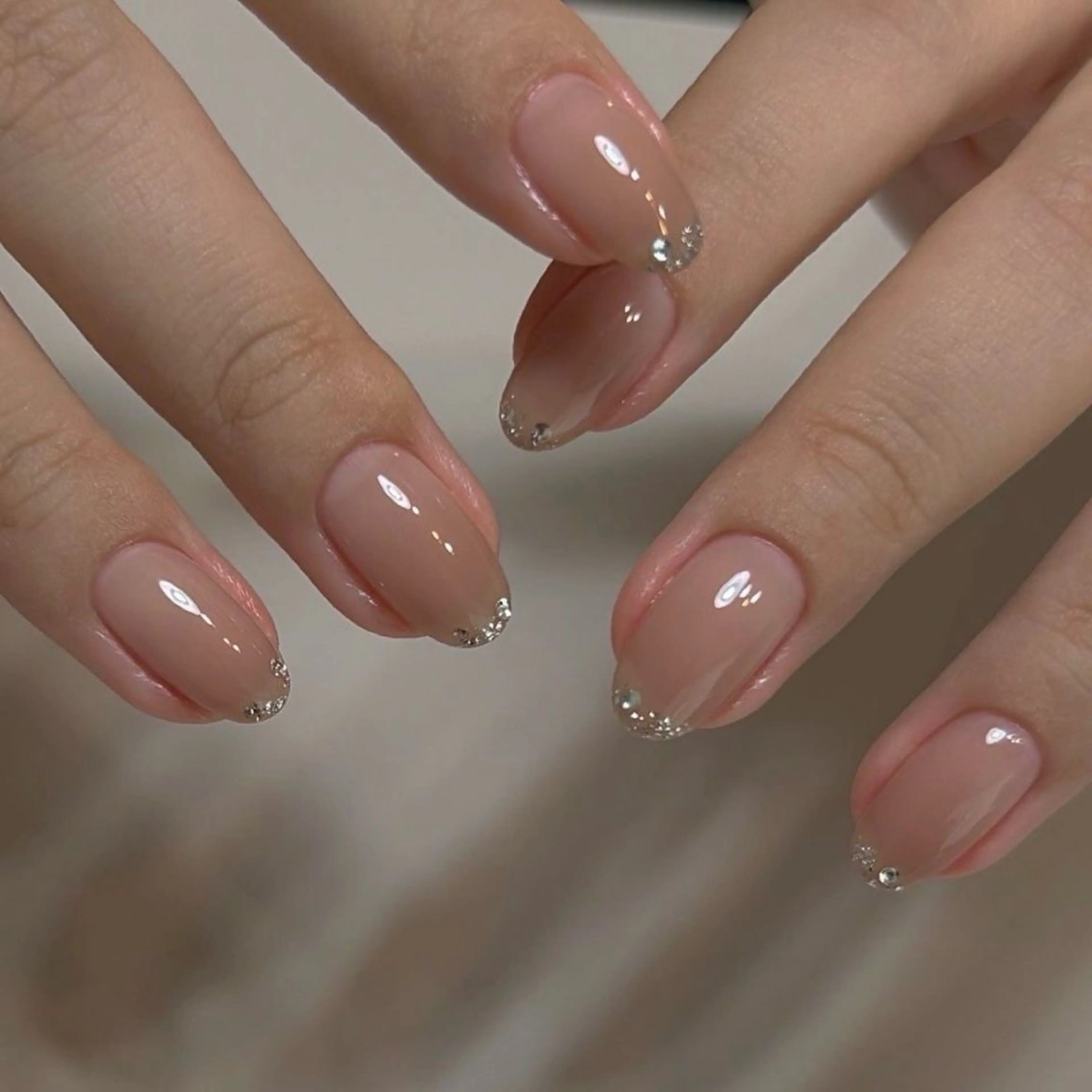 ネイル 韓国ネイル 持ち込み ニュアンスネイル ネイルチップ 冬ネイル RINN ANA.CHUOのネイルデザイン