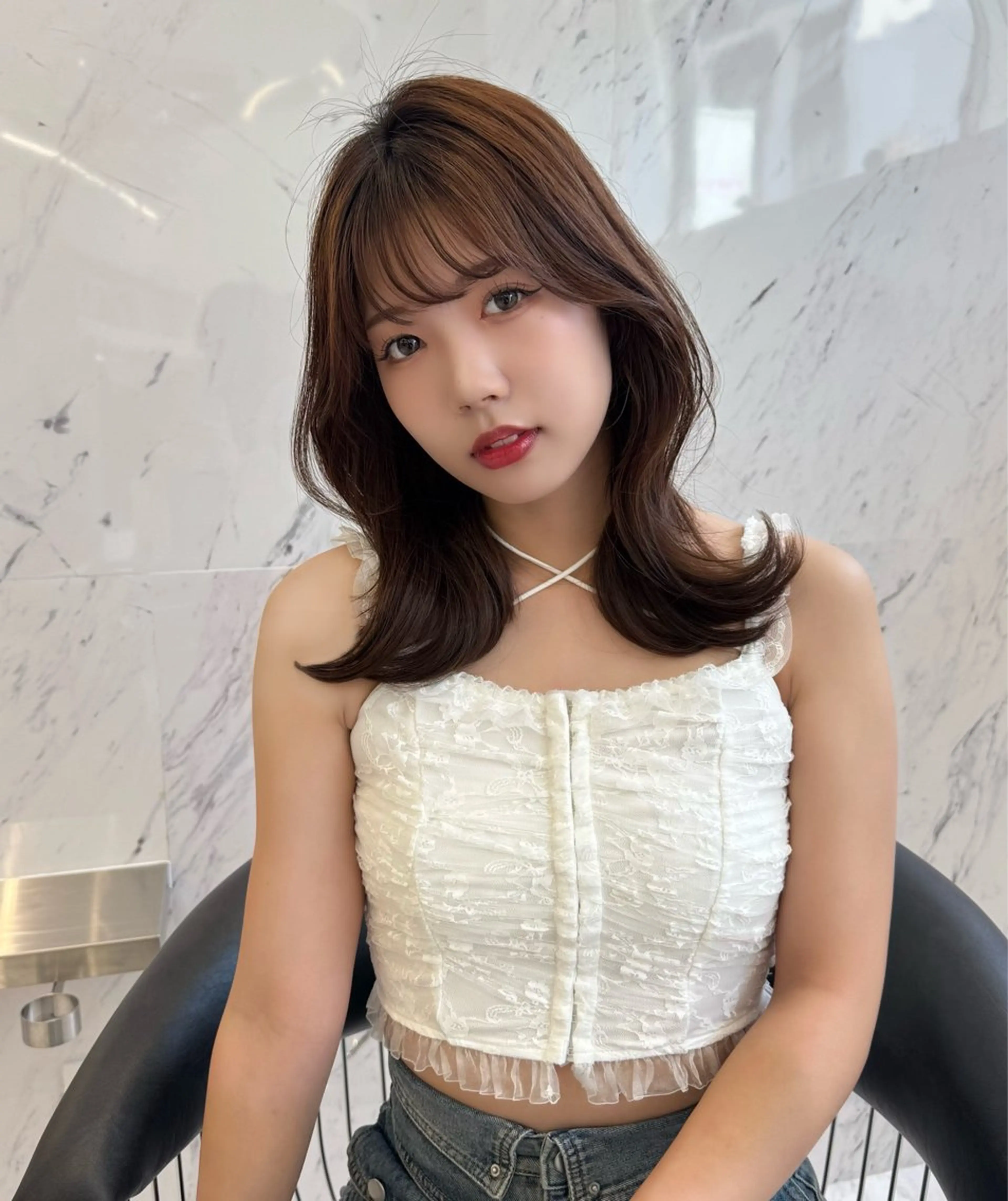 ロング カラー ヘアカラー トリートメント ParveMix🍀 藤原愛未のヘアスタイル