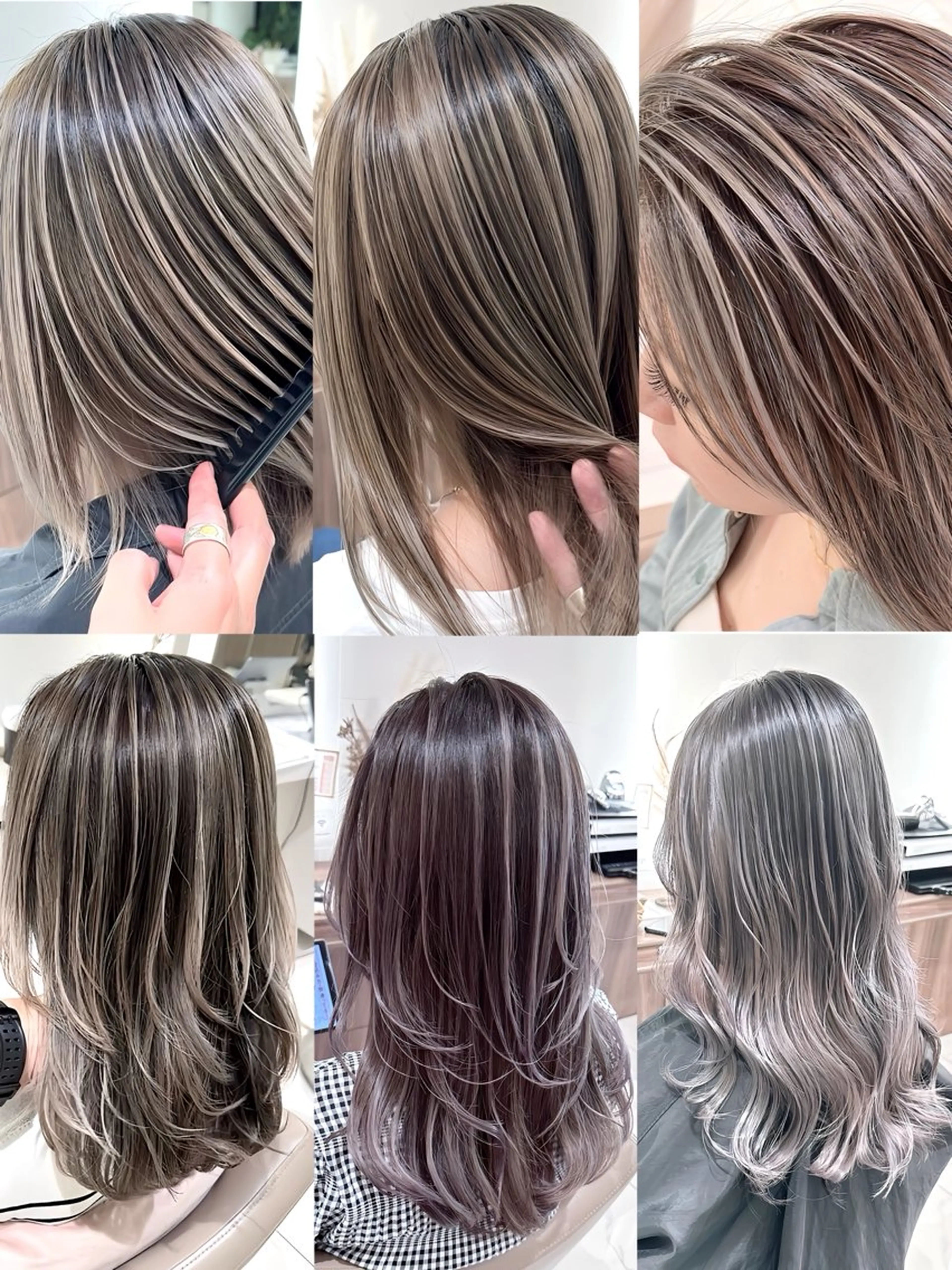 セミロング カラー バレイヤージュ 髪質改善 レイヤーカット カット ヘアカラー トリートメント 山崎俊輔/髪質改善 /バレイヤージュのヘアスタイル