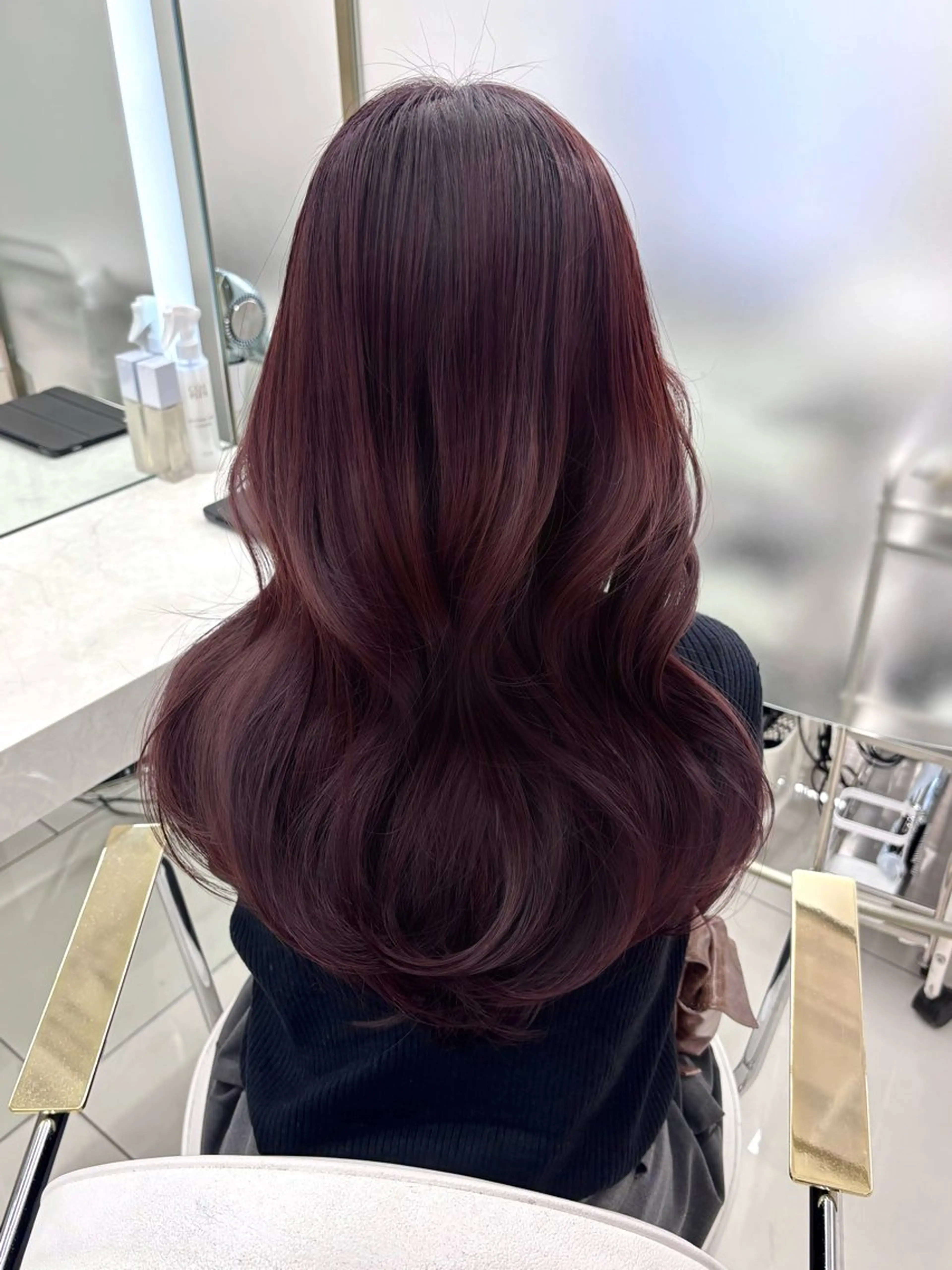 ロング ヘアカラー トリートメント さつき/モテガーリー /透明感カラーのヘアスタイル