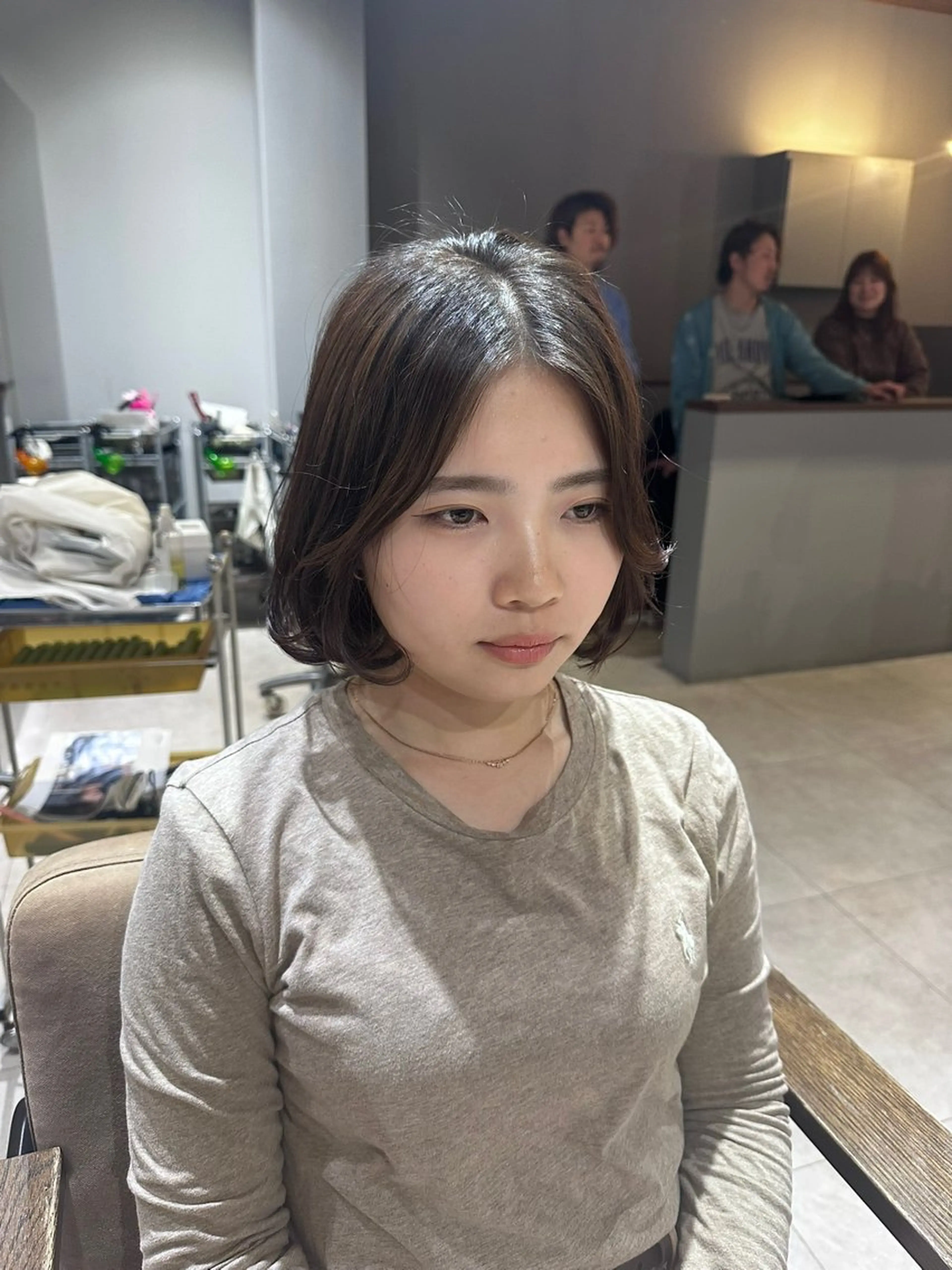 ショート ボブ 顔周りカット 韓国風ヘア EMA  ViViD 港区店所属・柴田 舜吏のヘアスタイル