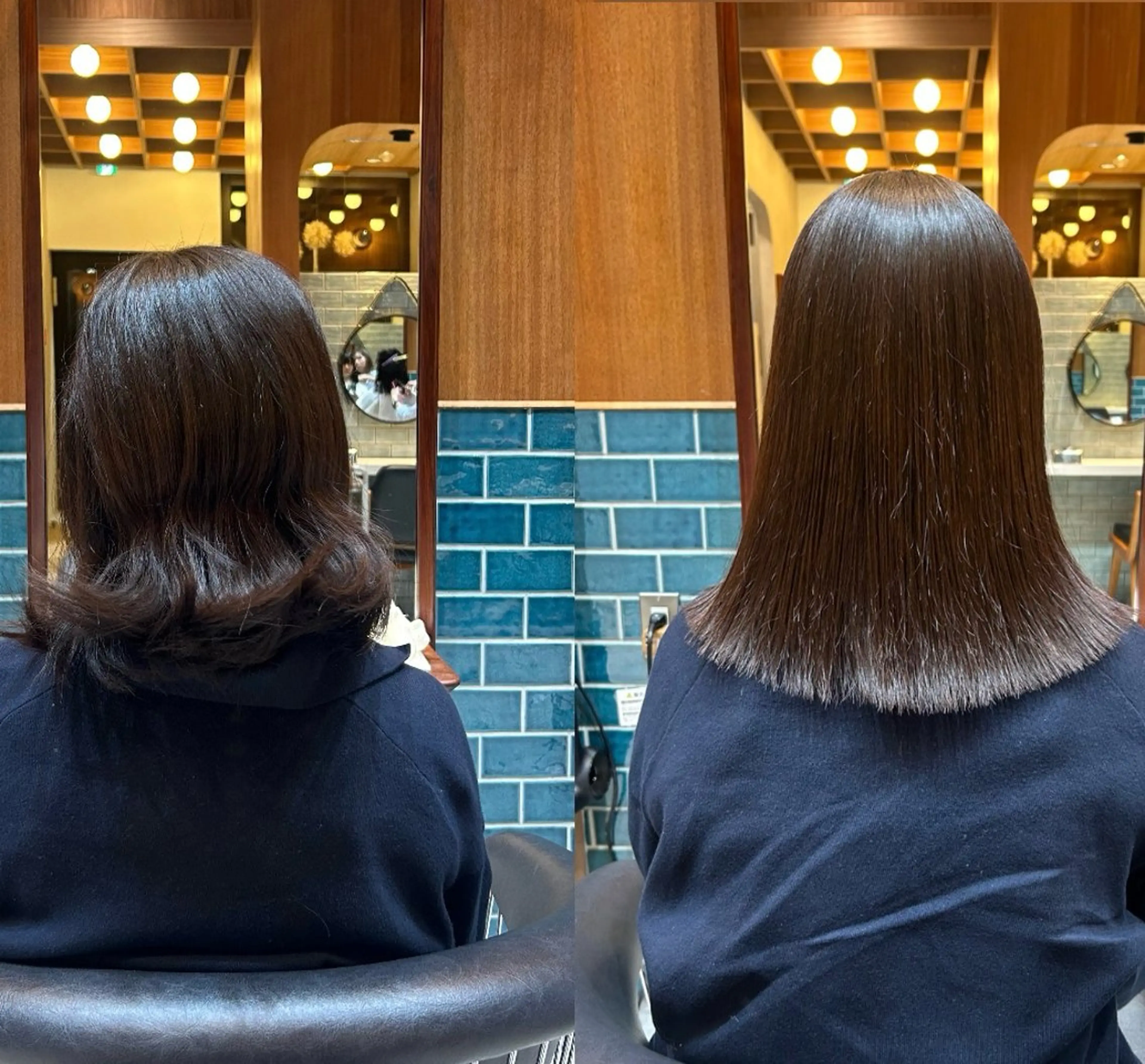 ミディアム 切りっぱなしボブ/ 縮毛矯正/レンのヘアスタイル