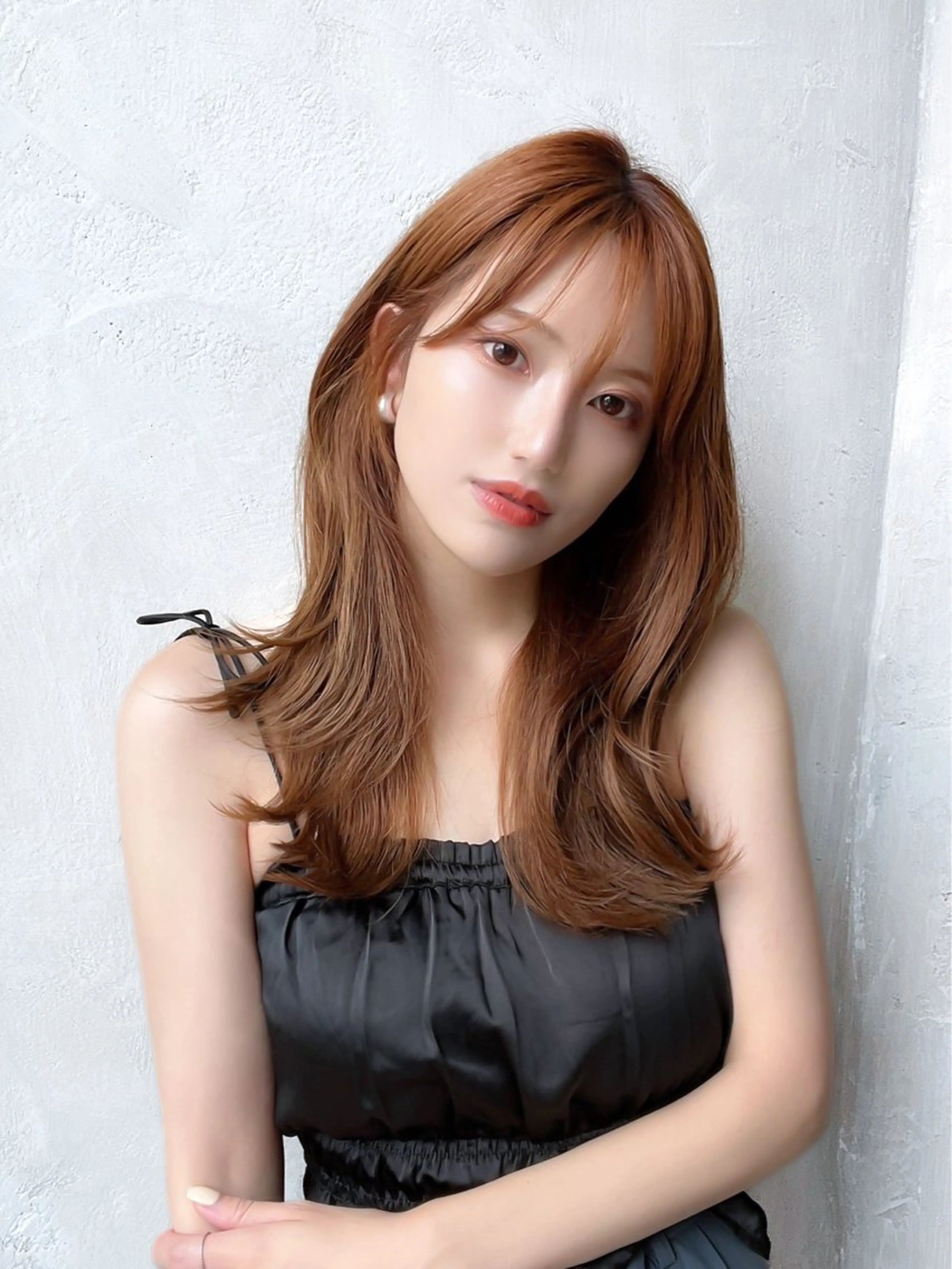 セミロング カラー くびれヘア レイヤーカット カット ヘアカラー トリートメント 顔周り/くびれヘア 韓国ヘア💕風間るなのヘアスタイル