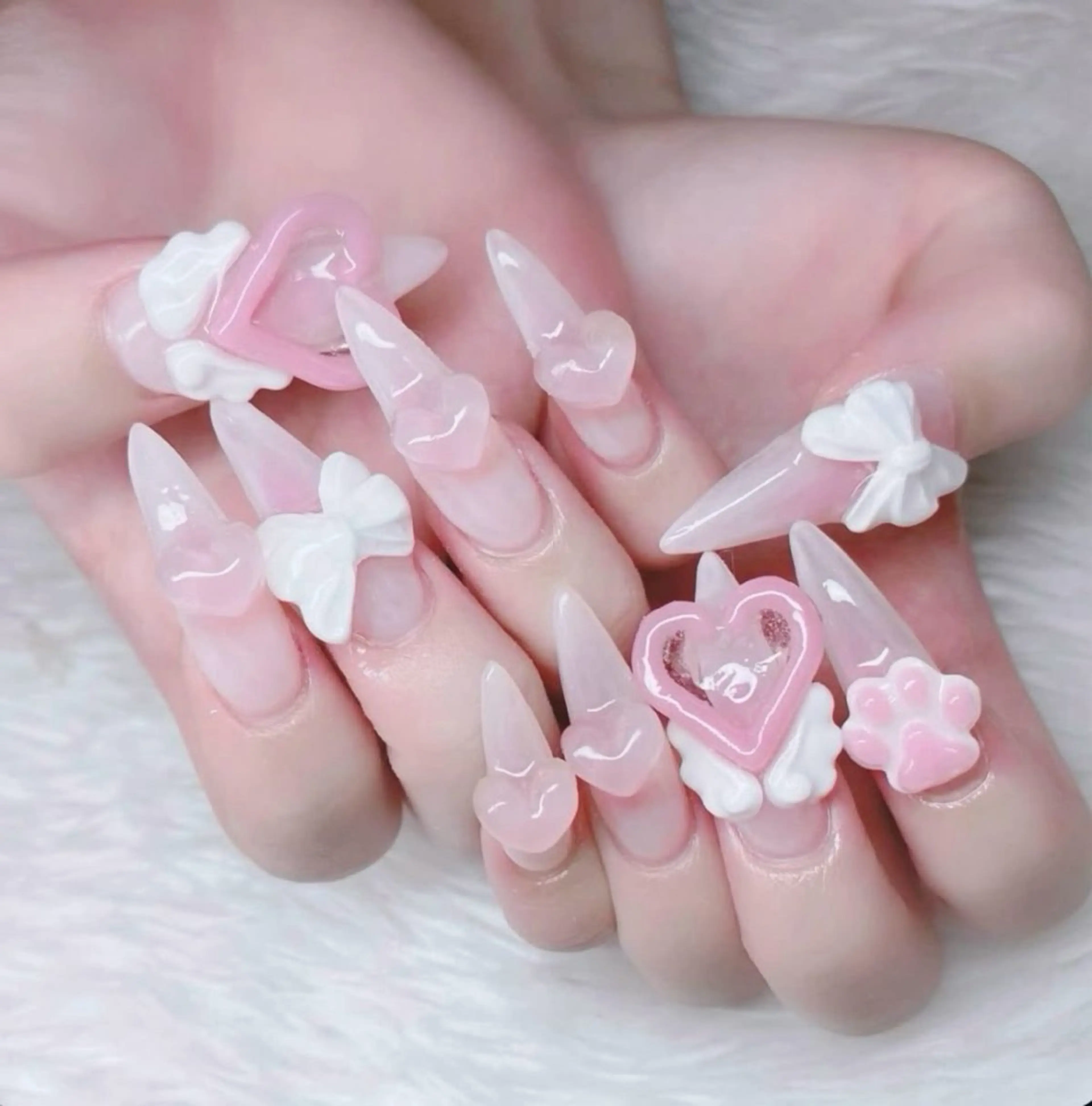 ネイル 長さ出し フレンチネイル グラデーション 卒業式 マグネットネイル ハンドネイル MIHANA NAILのネイルデザイン