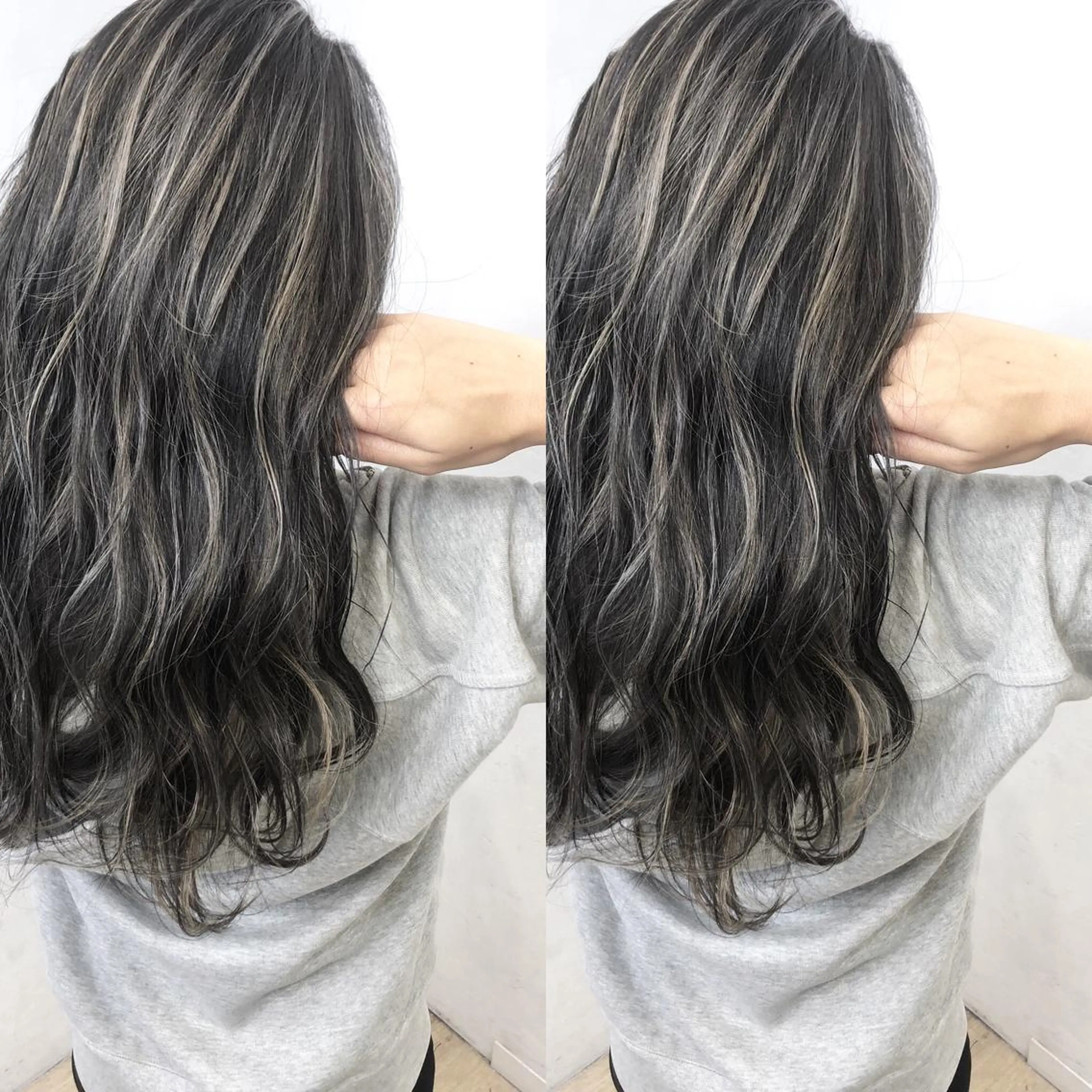 ロング カラー ハイライトカラー ハイライト カット ヘアカラー トリートメント ブリーチカラーレイヤ ーカット🦋annaのヘアスタイル