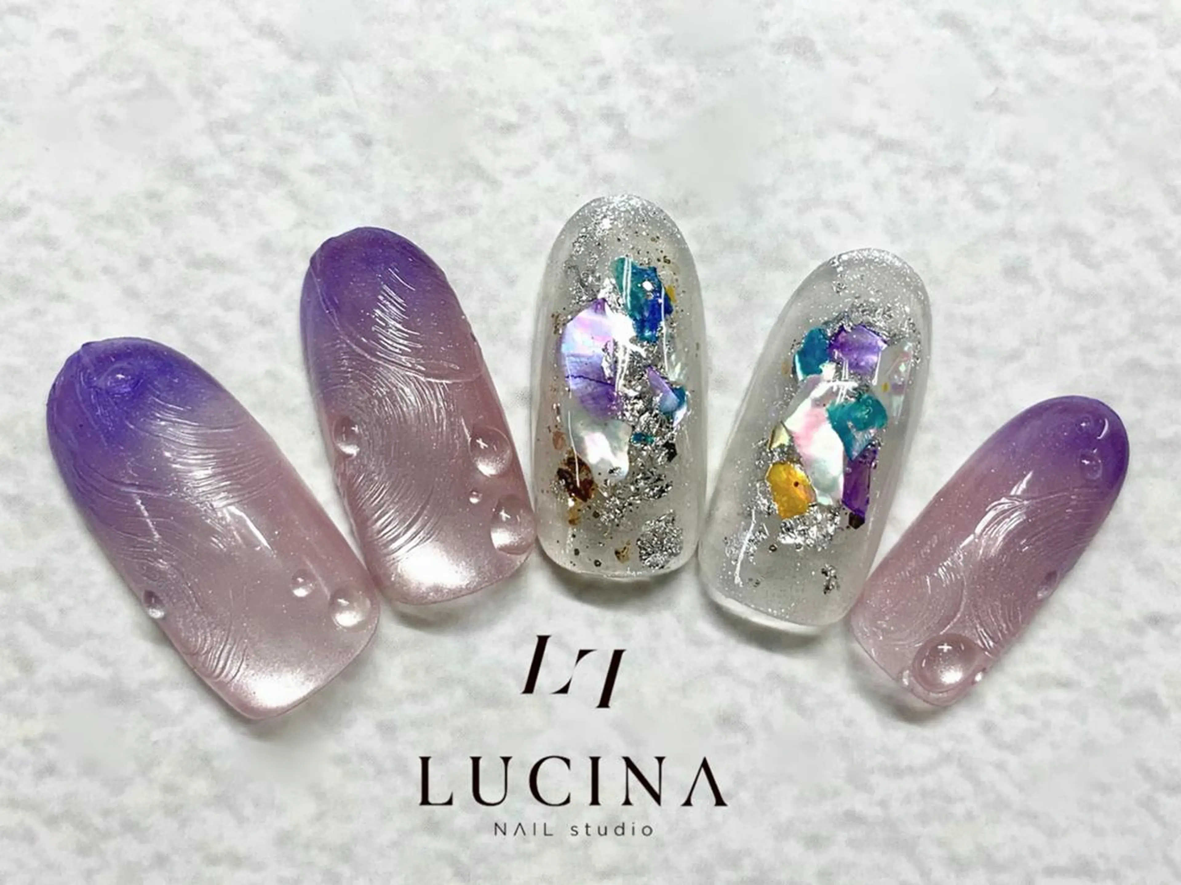 ネイル クリアネイル 長さ出し フットネイル フレンチネイル ジェルネイル ハンドネイル 新橋 ルキナ スタッフのネイルデザイン