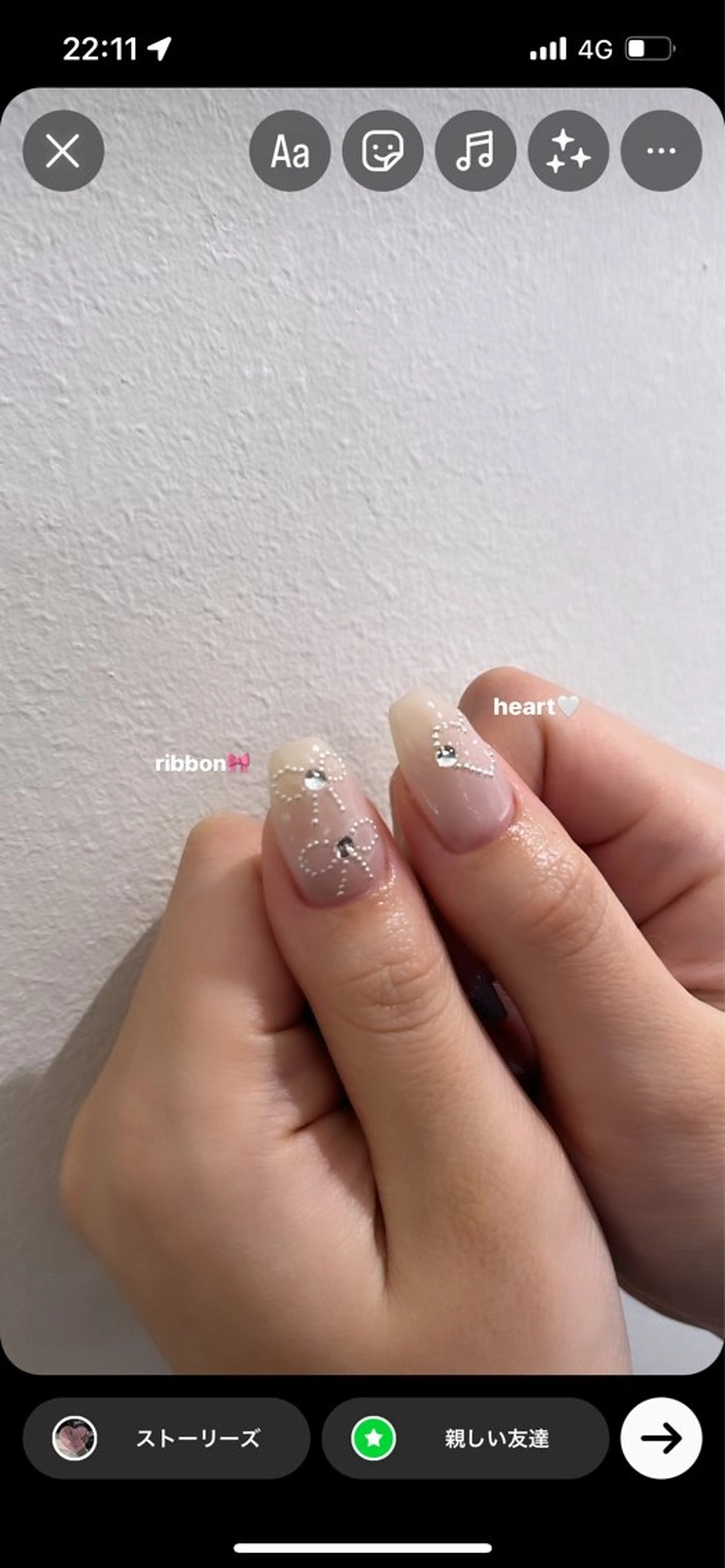 ネイル ハート リボン ハンドネイル Ibuki 🎀仙台パルコ🎀のマツエク・マツパデザイン