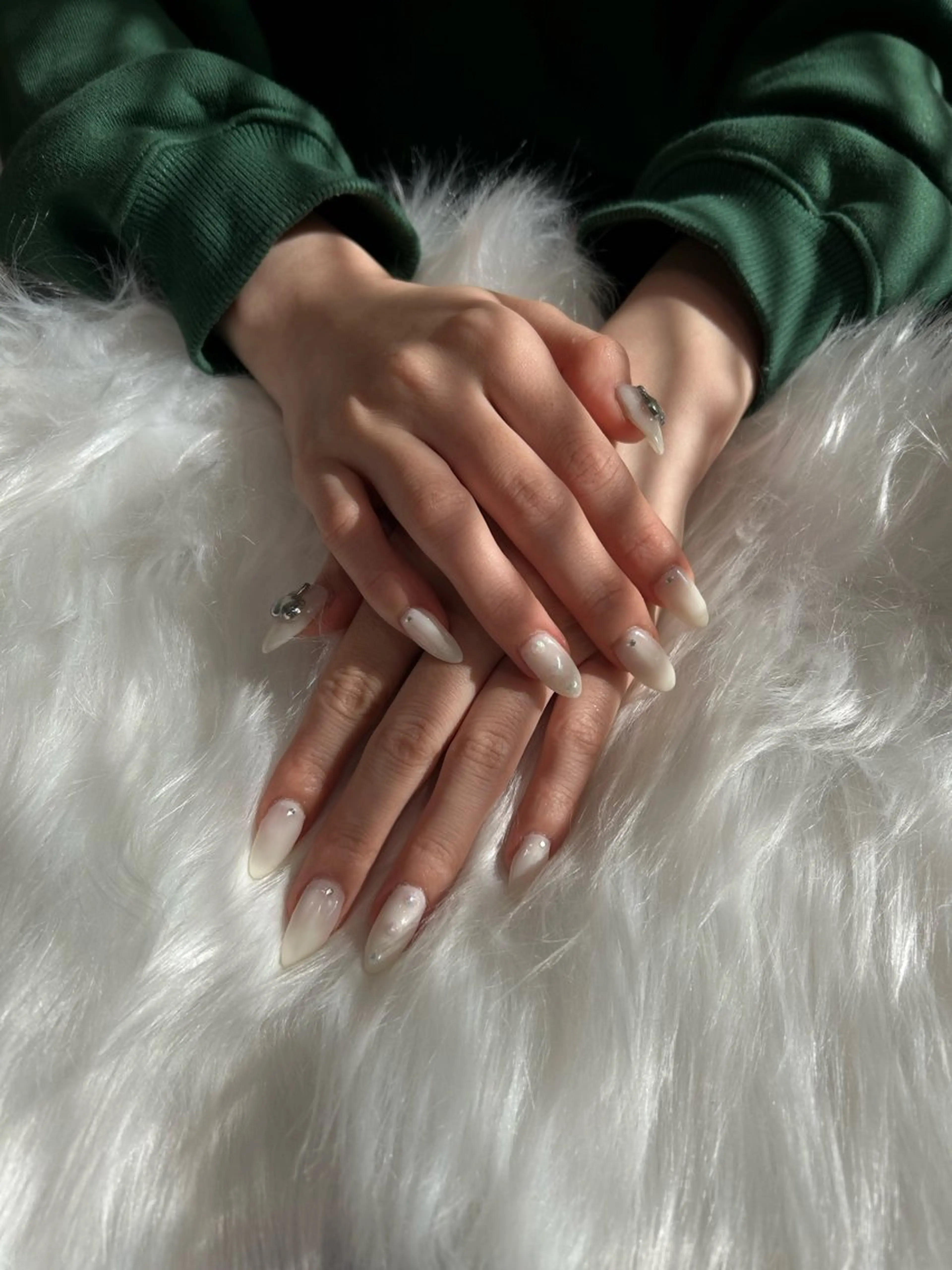 ネイル 成人式 長さ出し 韓国ネイル ショートネイル ♡ハイトーン★ ネイル/しの♡のヘアスタイル