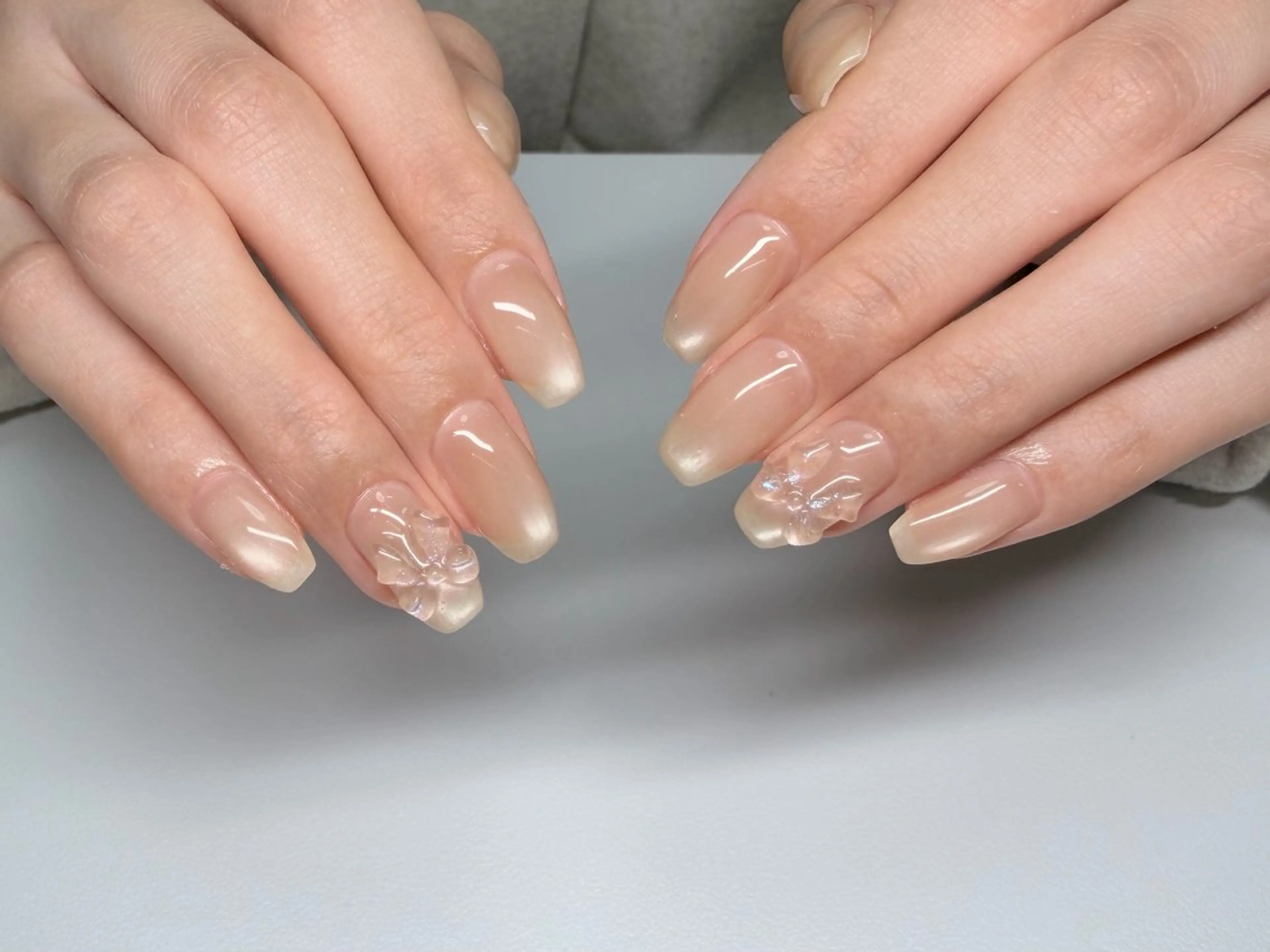 ネイル マグネットネイル リボン ハンドネイル nayu nailのネイルデザイン