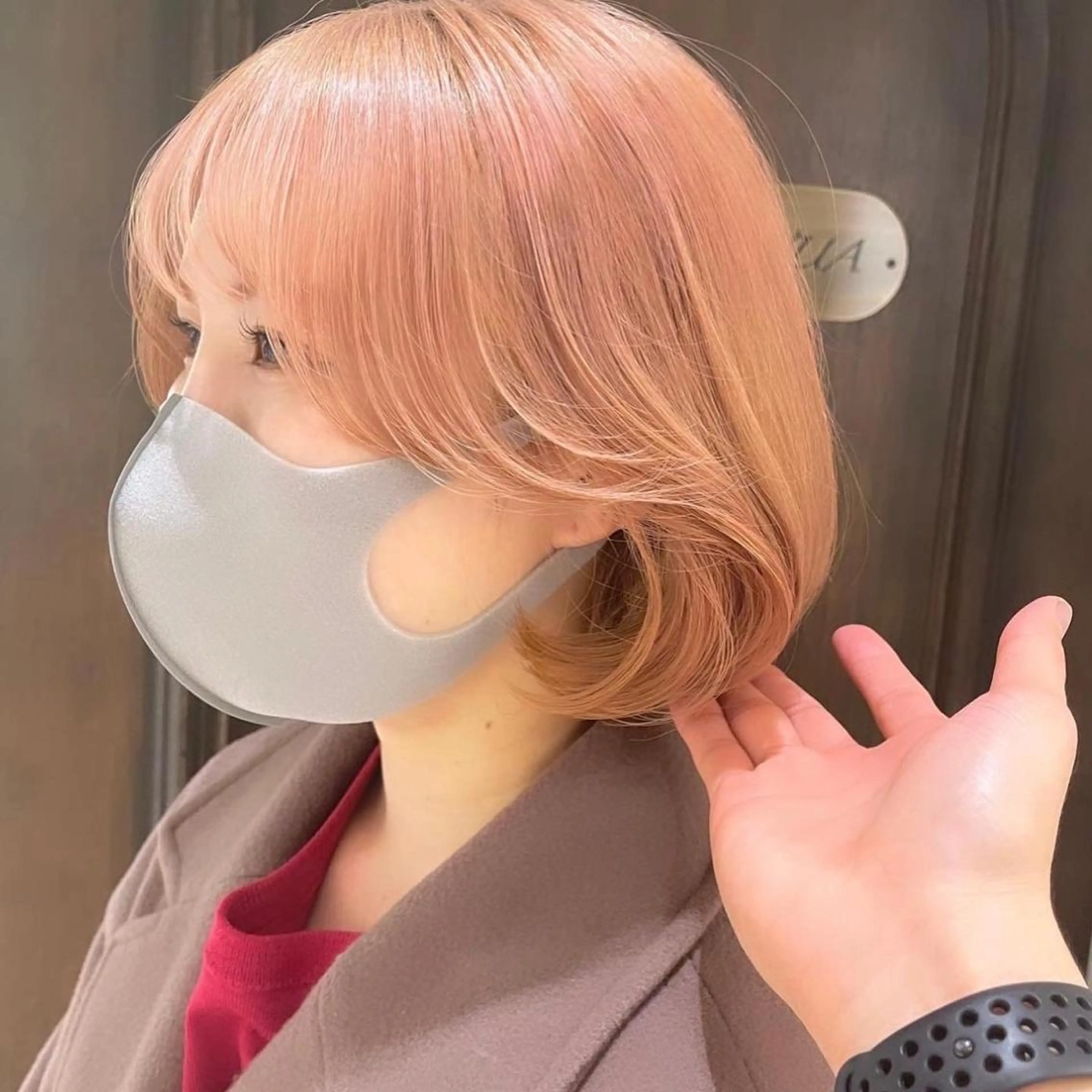 ミディアム カラー パーマ ヘアアレンジ ベージュカラー イルミナカラー ピンクカラー ピンクベージュ 髪質改善 日本一の小顔カット/ ボブ/顔周り/韓国のヘアスタイル