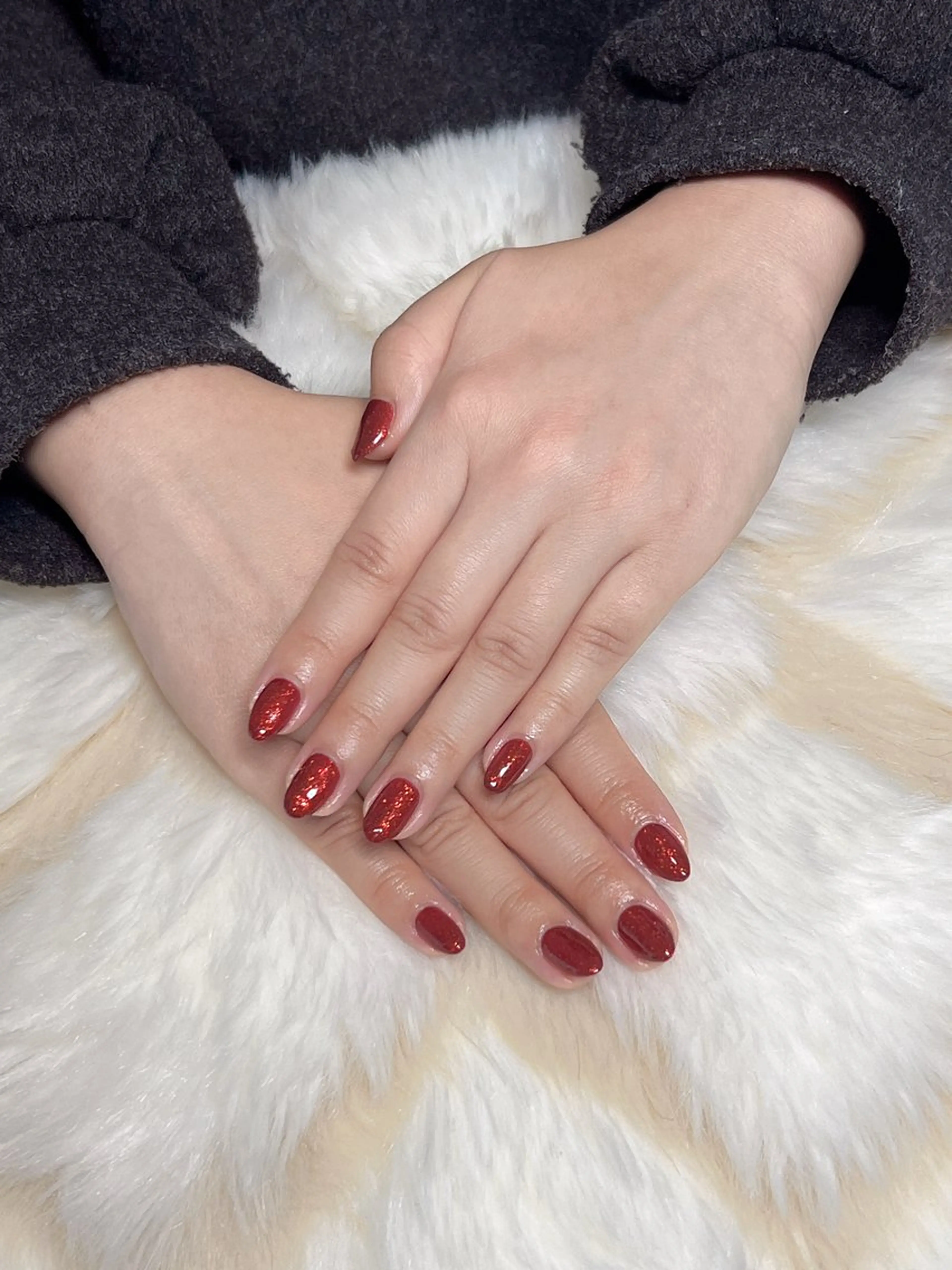 ネイル キラキラネイル 赤色 nail salon MUAのネイルデザイン