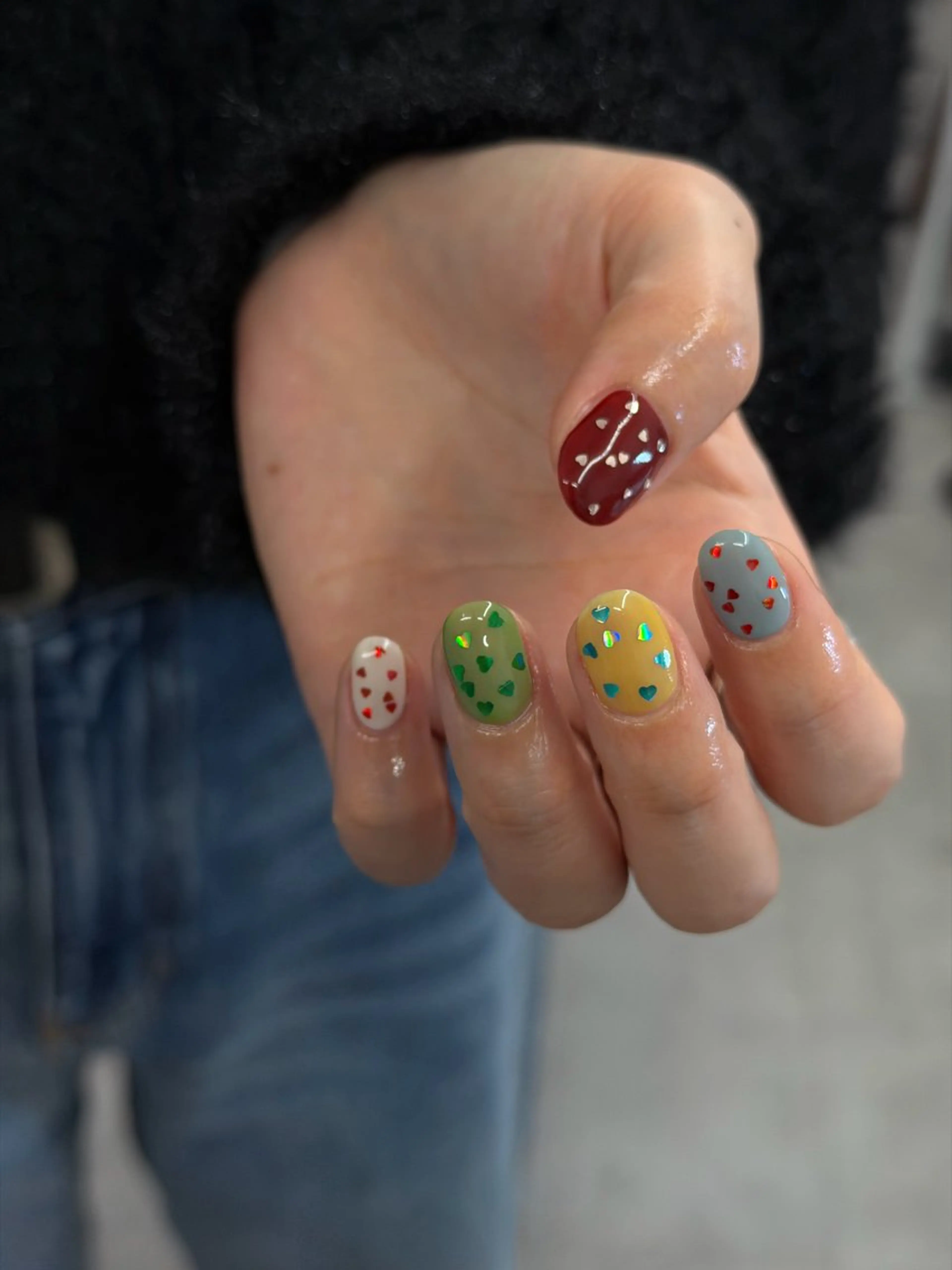 ネイル ジェルネイル ハート マグネットネイル ニュアンスネイル パラジェル ハンドネイル ハンドケア Bana_ Nailのネイルデザイン