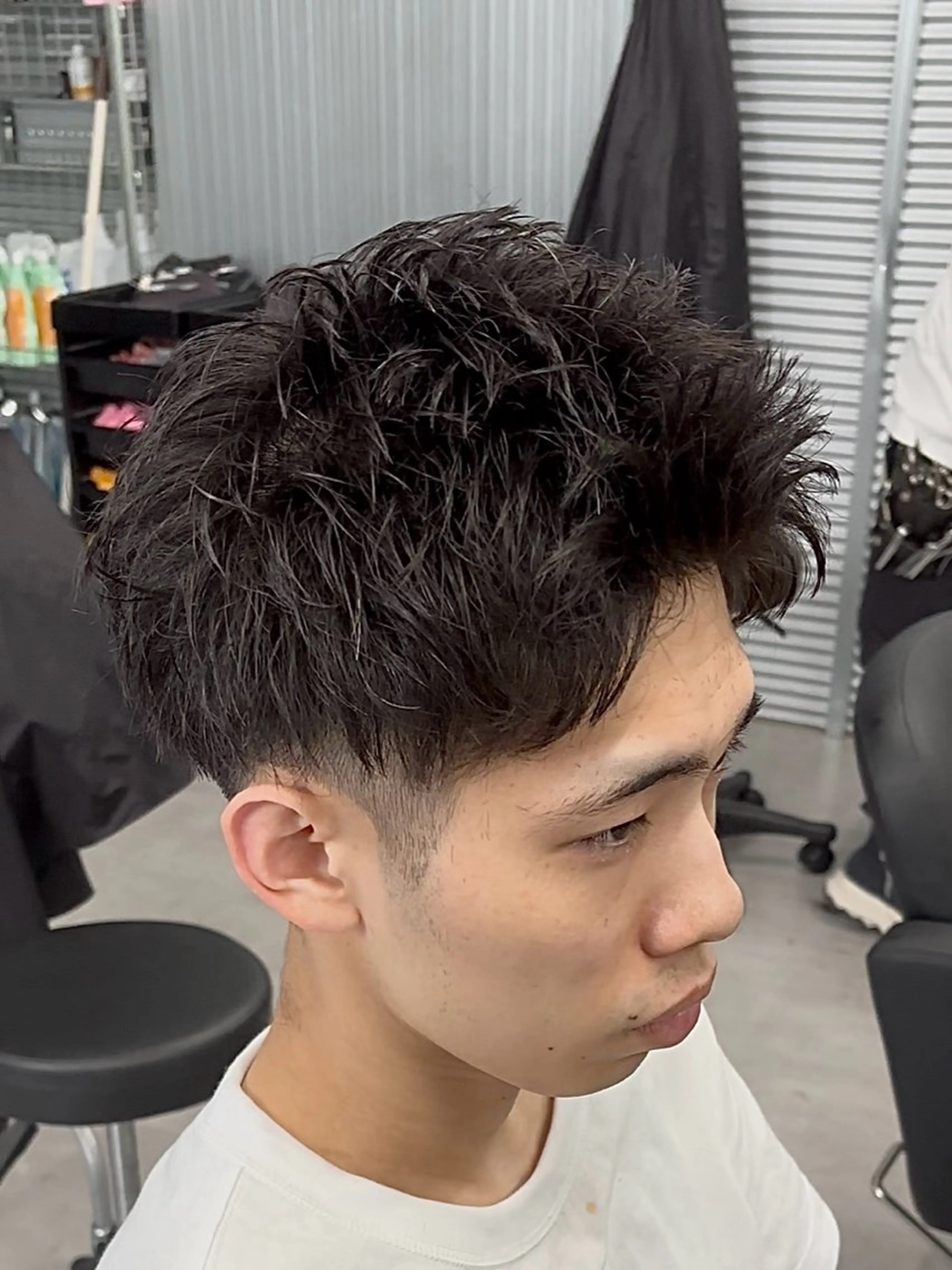 ショート メンズ アップバング メンズショート スパイキーショート ショートヘア カット 波巻き/ツイスパ/ 短髪/鈴木俊也のヘアスタイル