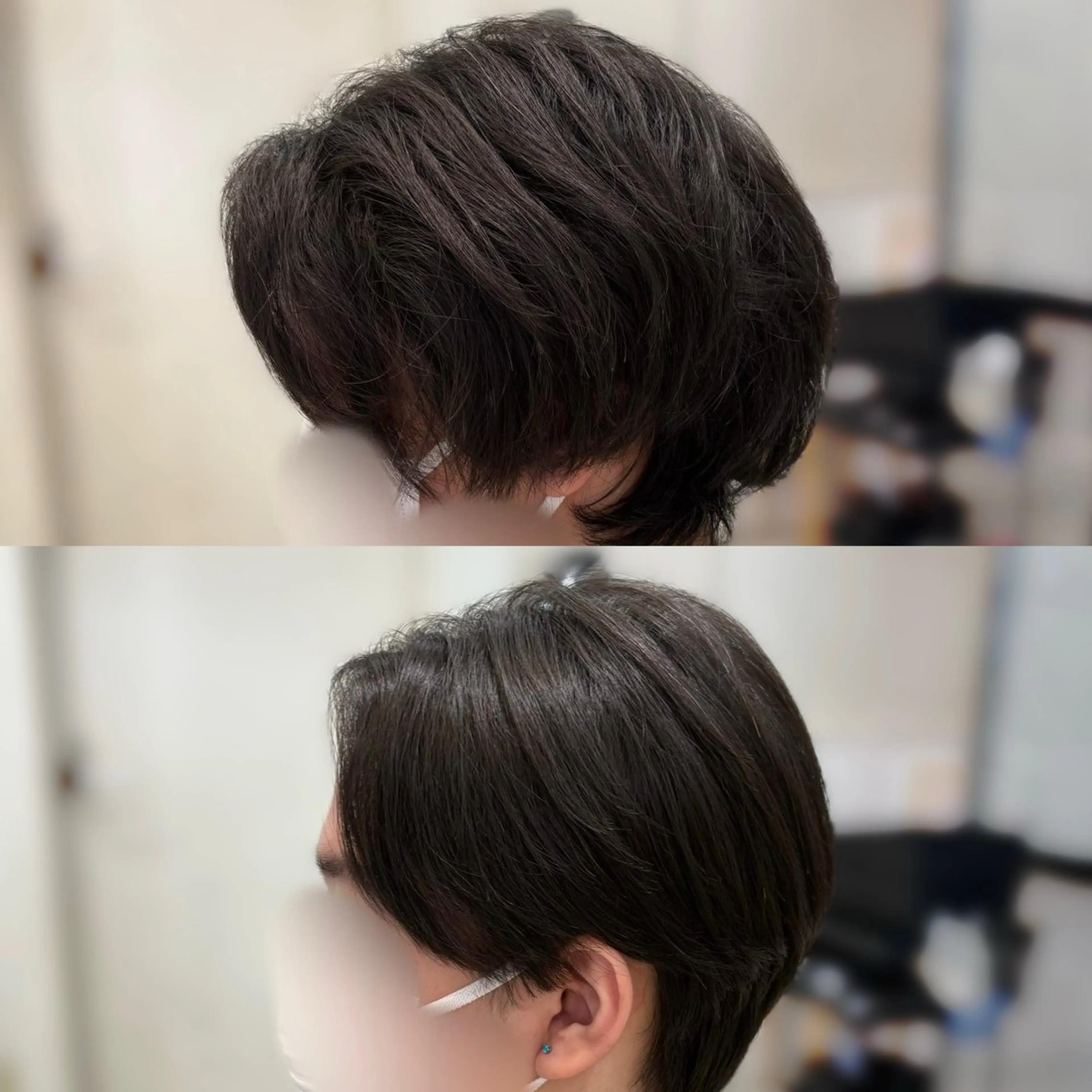 メンズ カット 縮毛矯正 センターパート 川島爽楽のヘアスタイル